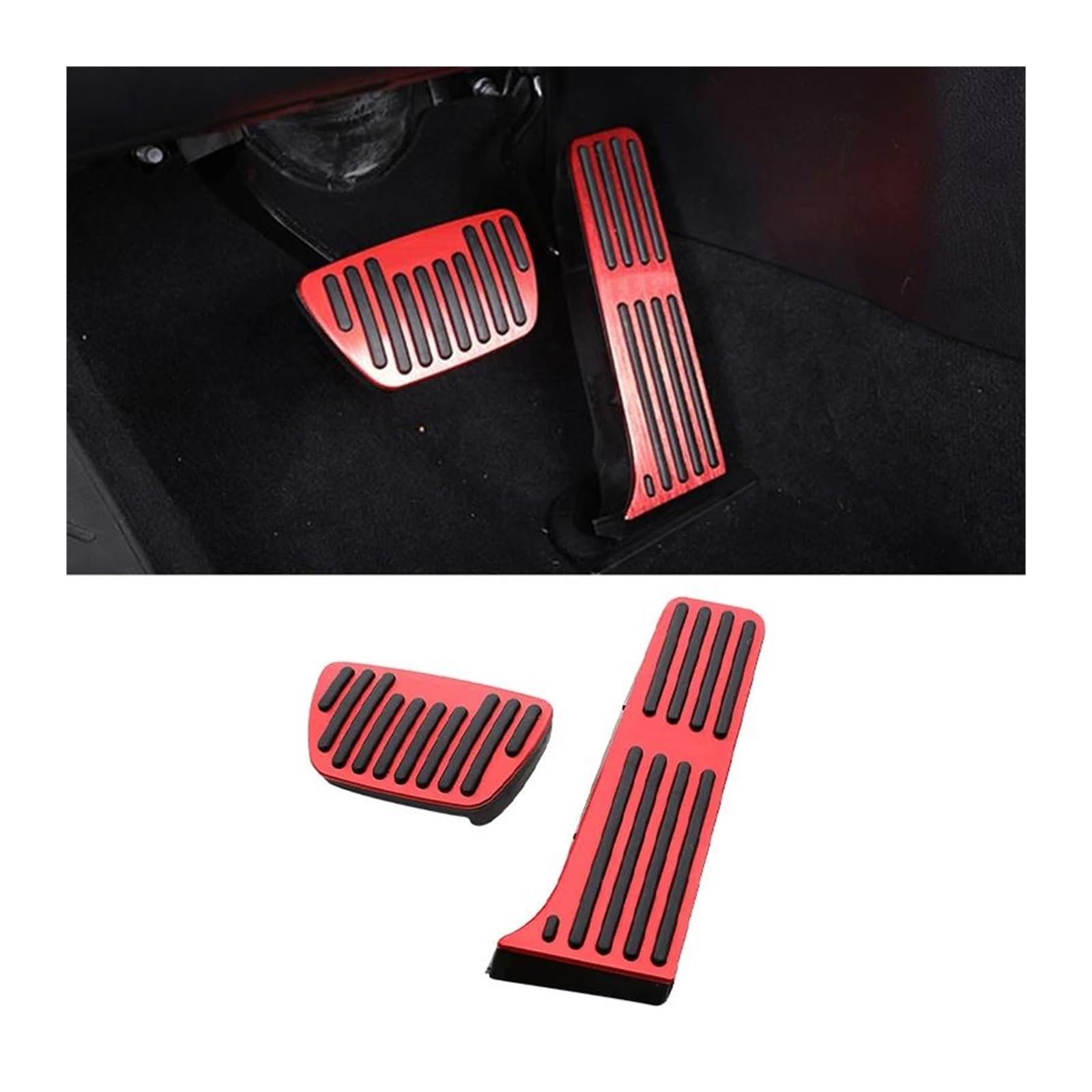 Bremspedal Für Toyota Für Highlander Für XU70 Für Kluger 2020 2021 2022 2023 2024 Auto Gaspedal Bremse Fußstütze Pedale Abdeckung Rutschfestes Pad Pedale Pads(2piece Red) von NAUTIG