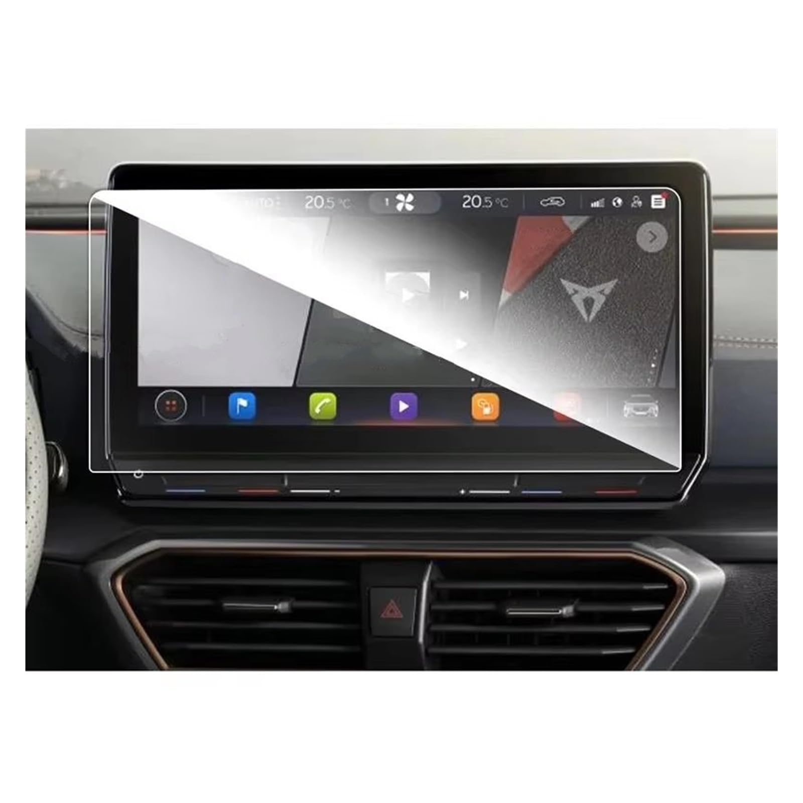 Displayschutz Für Cupra Für Formentor 12 Zoll Autonavigation Touch Center Screen Autoinnenausstattung 300MM * 147MM PET-Schutzfolie Displayschutz-Folie von NAUTIG