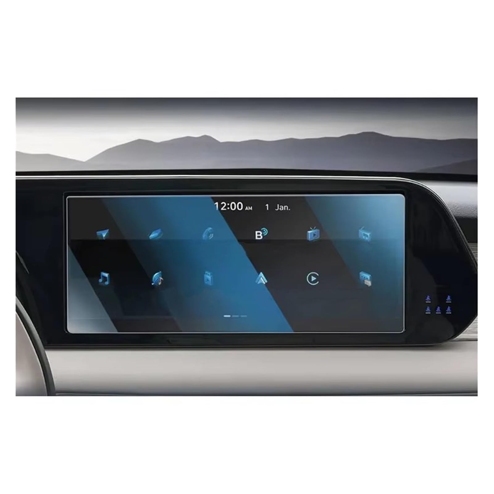 Displayschutz Für Hyundai Für Palisade 2023 2024 Zubehör 12,3 Zoll GPS Navigation Touchscreen Gehärtetem Glas Schutz Film Displayschutz-Folie von NAUTIG