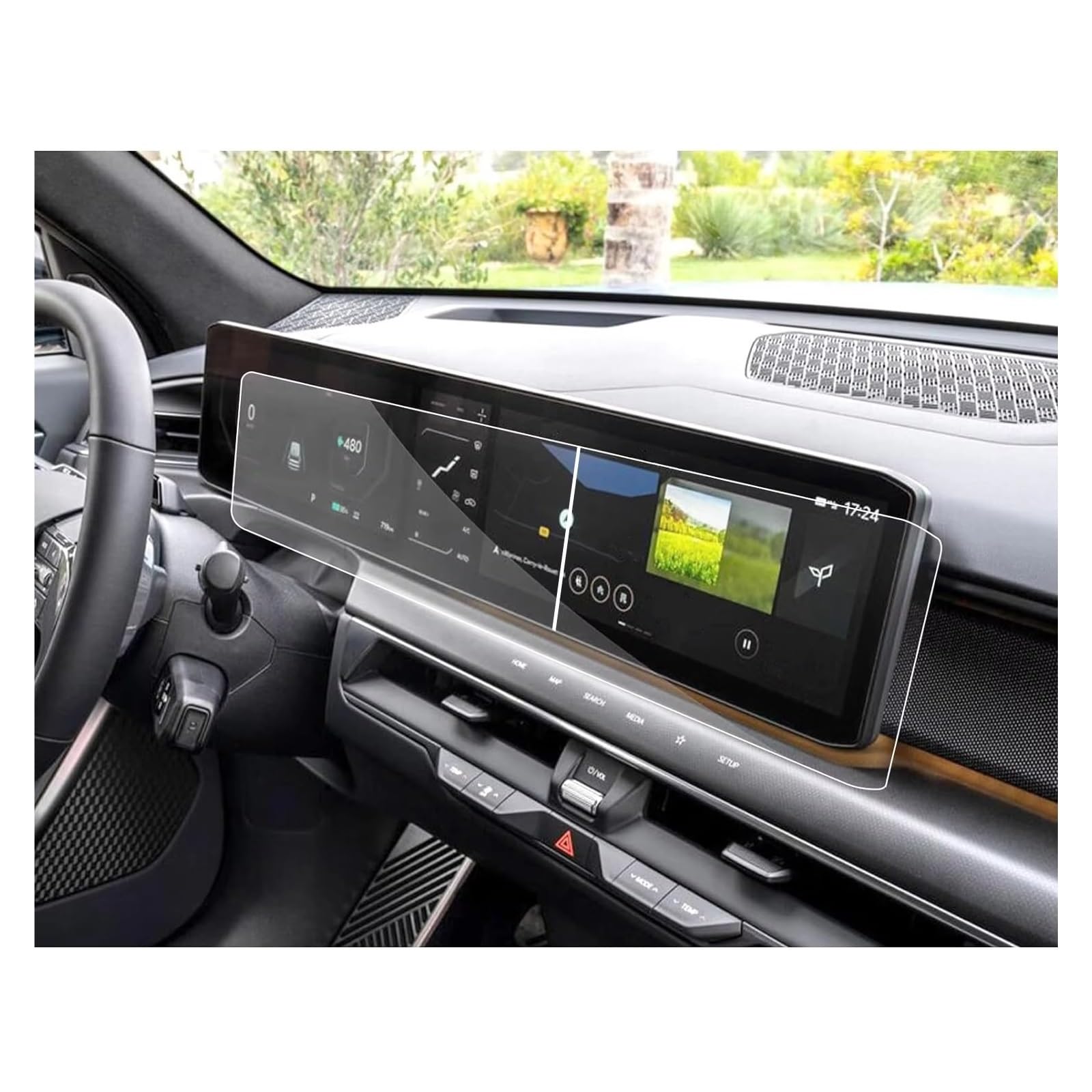 Displayschutz Für Kia Für Sorento 2024 12,3-Zoll-Auto-LCD-Touchscreen-Navigation GPS-Schutz PET-Folie Zubehör (2 Stück) Displayschutz-Folie von NAUTIG