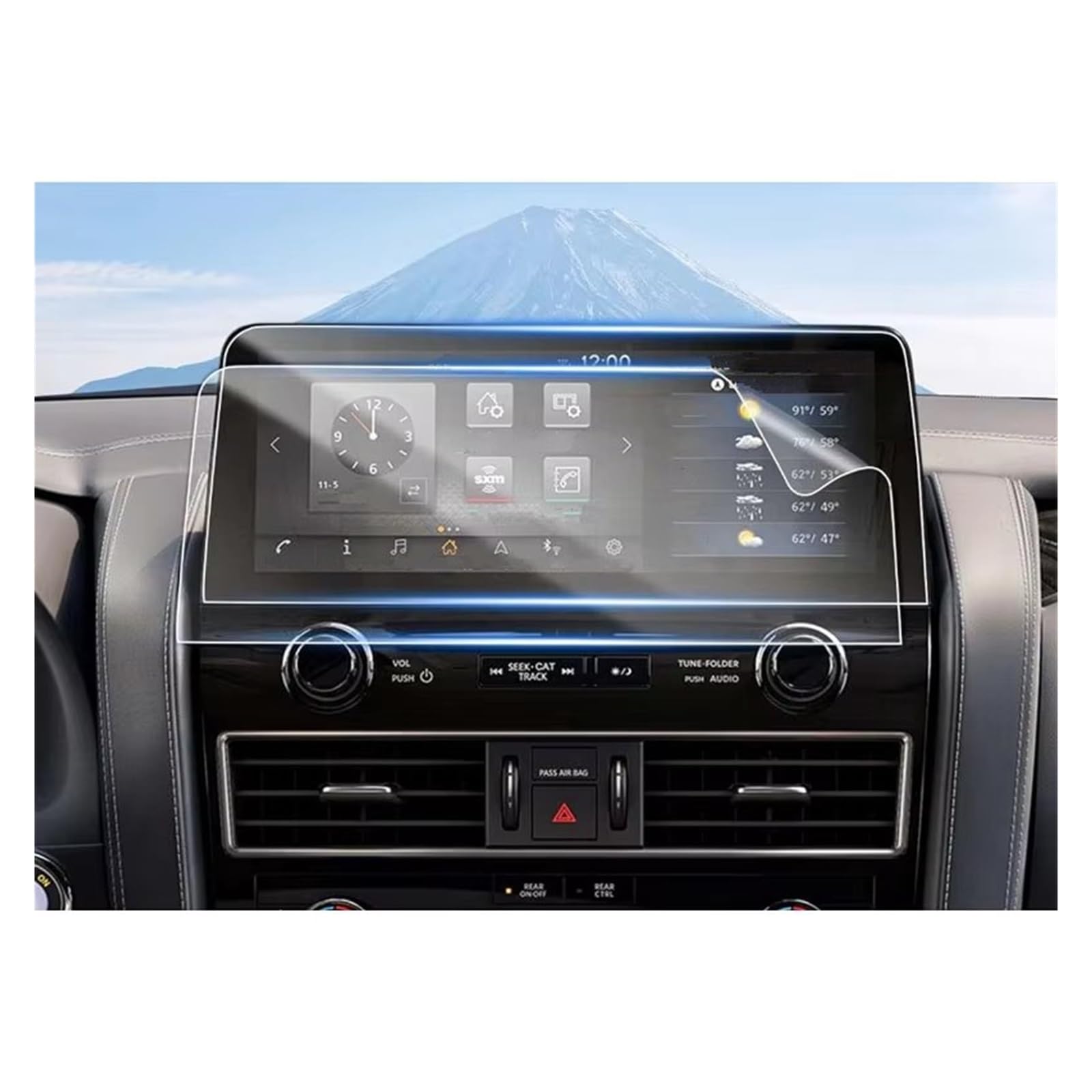 Displayschutz Für Nissan Für Patrol Platinum 2022 2023 12,3 Zoll Infotainment-Auto GPS-Navigation Radio-Bildschirm Auto Schutz Gehärtetes Glas Displayschutz-Folie von NAUTIG