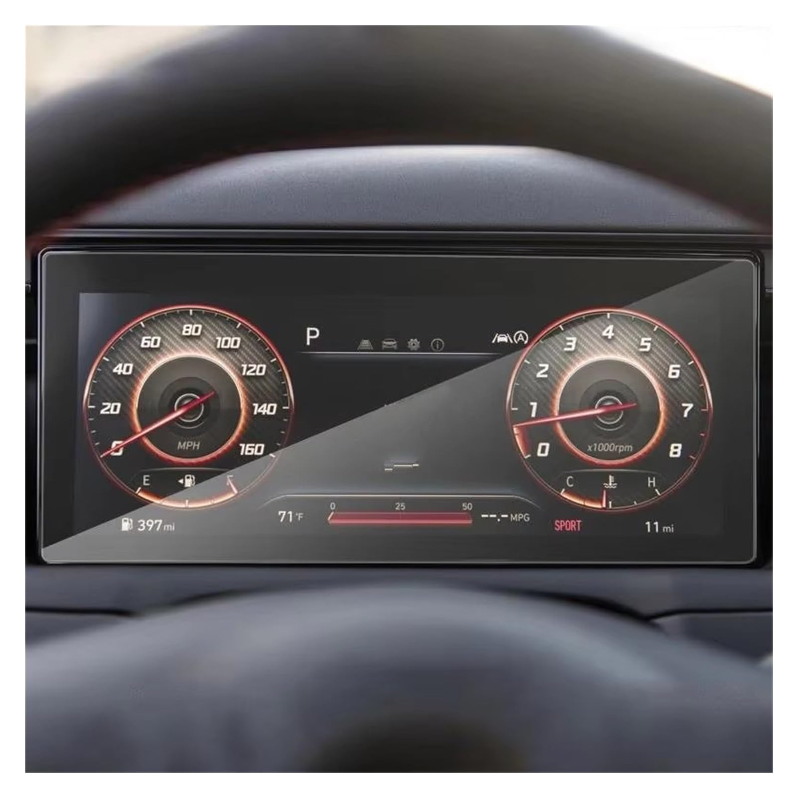 Displayschutz Für Tucson NX4 2021 2022 2023 Auto-LCD-Instrument Auto-Innenausstattung Gehärtetes Glas Displayschutzfolie Displayschutz-Folie von NAUTIG