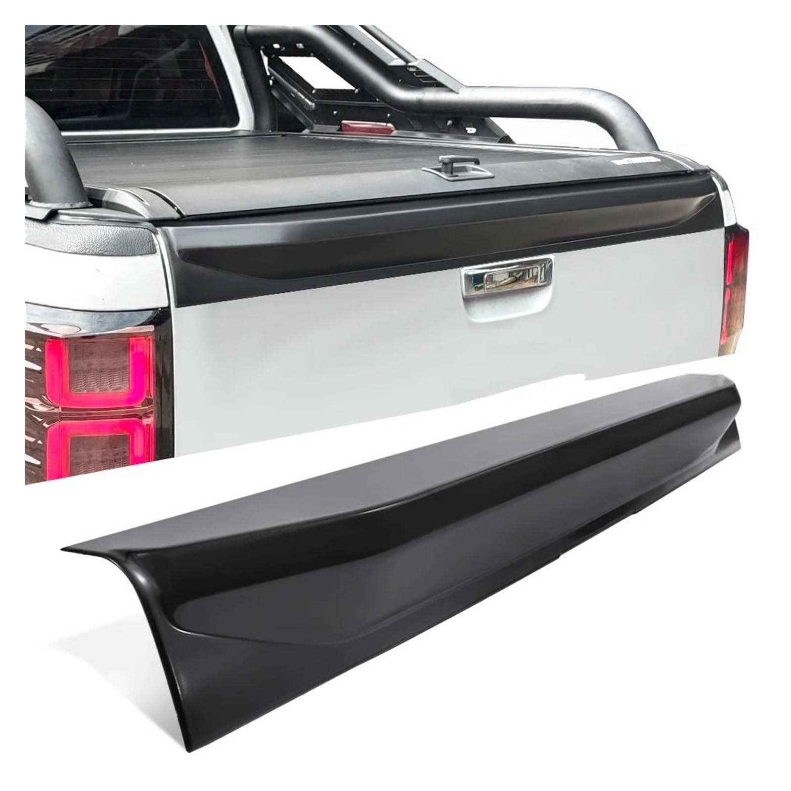 Heckflügel 1 Stück Heckspoiler Heckklappe Abdeckung Trim Schiene Schutz Schutz Für Ford Für Ranger T6 T7 T8 2012-2022 Wildtrak Für Raptor XLT Xls XL Heckspoiler(Rear Spoiler Cover) von NAUTIG