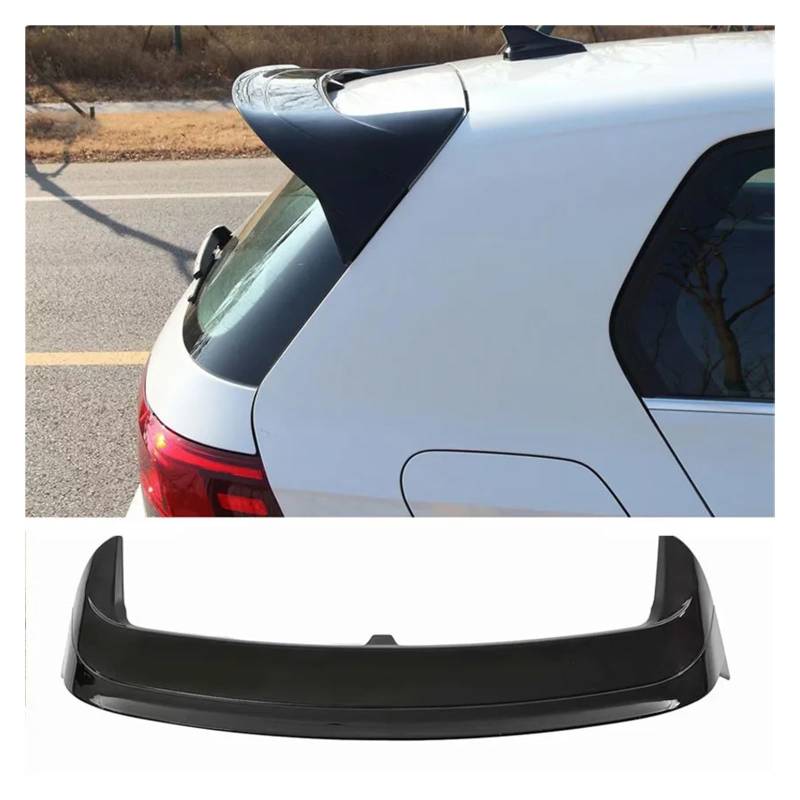 Heckflügel Dachspoiler Flügel Kit Tuning Für VW Für Golf 8 MK8 Für GTI Für GTD R 2020 2021 2022 2023 Auto Hinten Trunk-Boot Spoiler Flügel Heckspoiler(Gloss Black) von NAUTIG