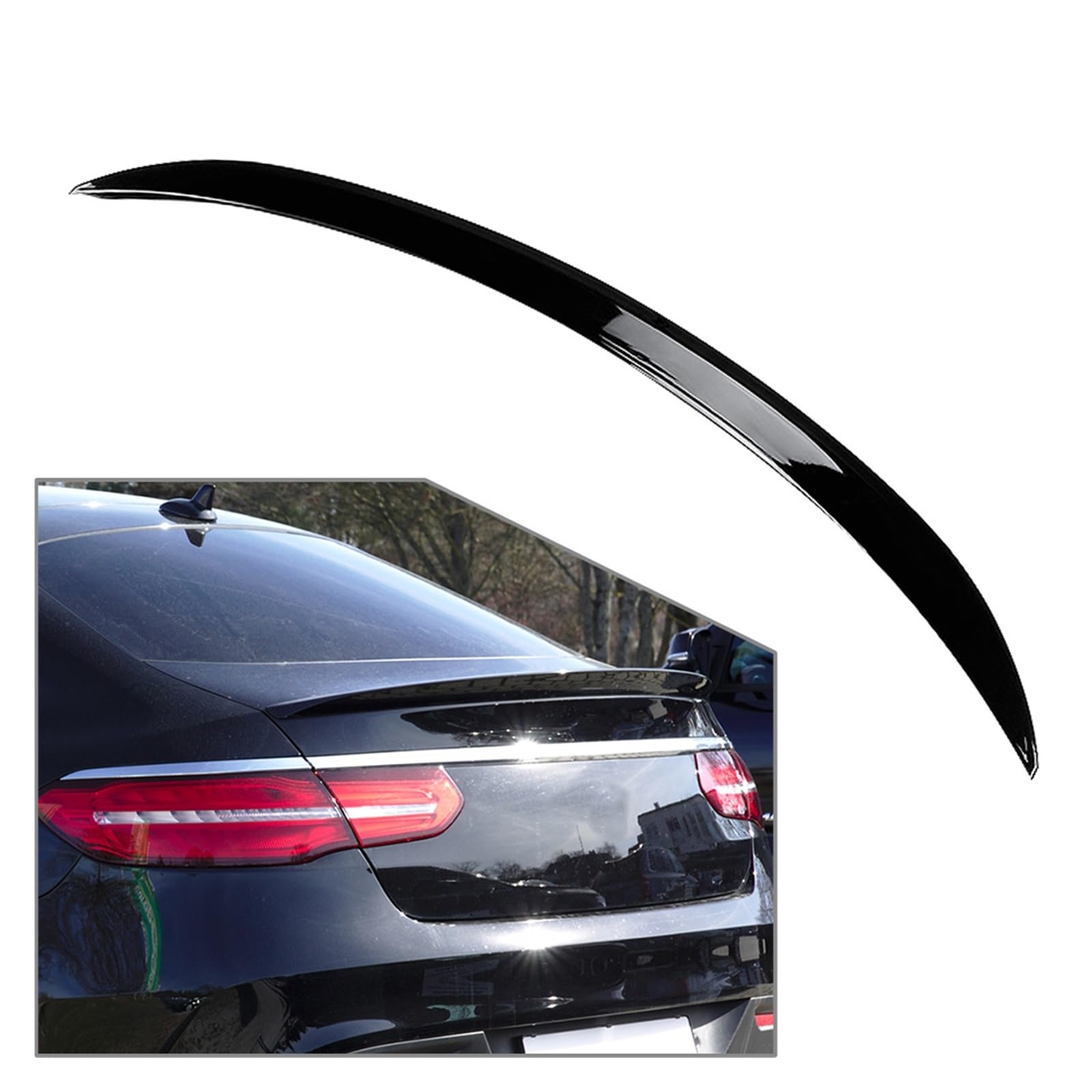 Heckflügel Dachspoiler Heckflügel Für Benz Für GLE-Klasse Coupe C292 GLE350 GLE400 GLE450 GLE550 GLE63 AMG Style 2015–2019, Schwarzes Carbon Heckspoiler(Gloss Black) von NAUTIG