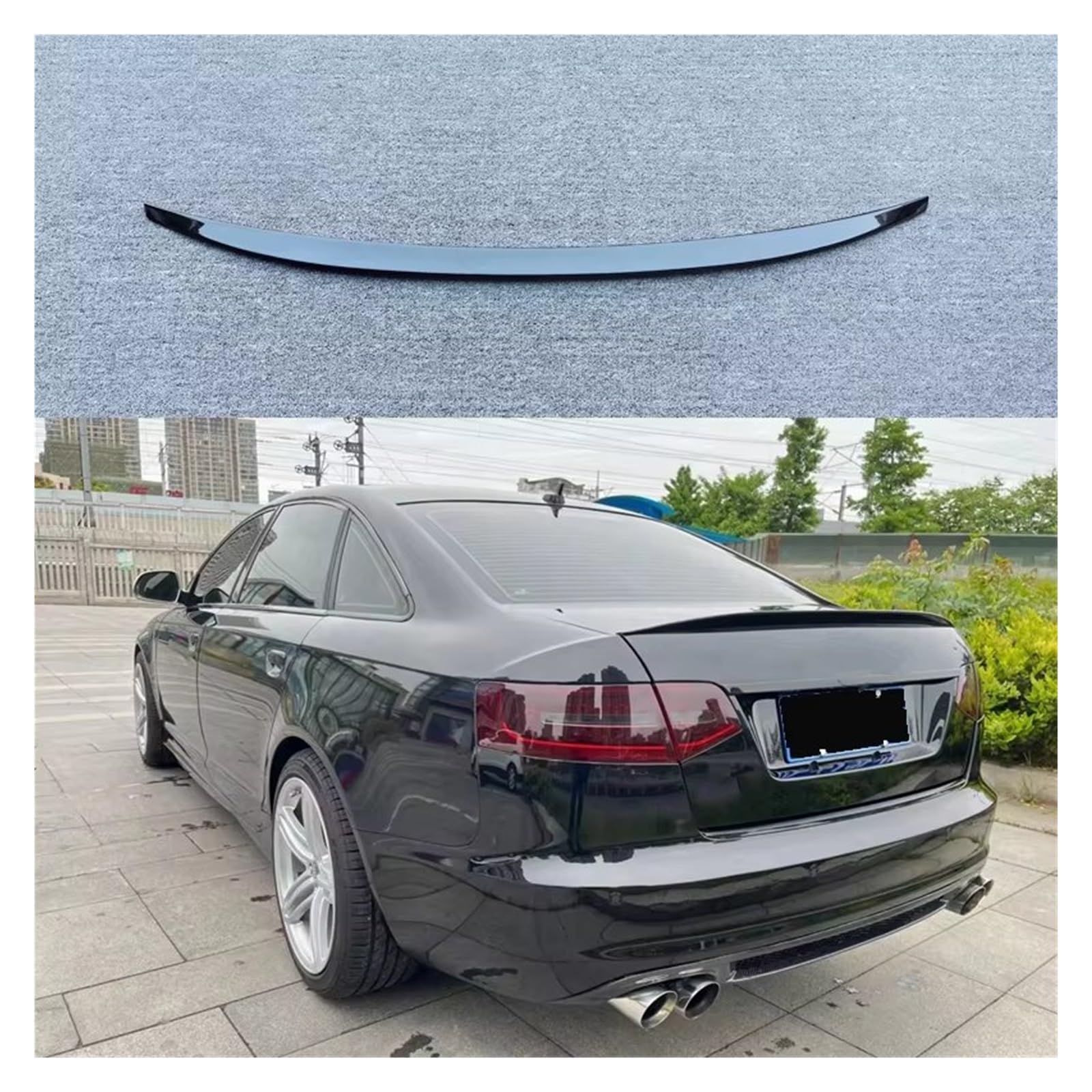 Heckflügel Für A6 C6 2005 2006 2007 2008 2009 2010 2011 Spoiler ABS Material Primer Farbe Hinten Stamm Lip Flügel Auto Zubehör Spoiler Heckspoiler(Schwarz) von NAUTIG