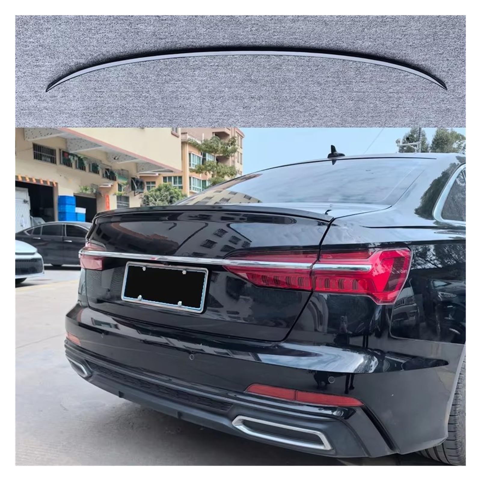 Heckflügel Für A6 S6 C8 Spoiler 2019 2020 2021 2022 2023 2024 ABS Material Auto Hinten Stamm Flügel Zubehör Körper Kit Heckspoiler(Dark Grey) von NAUTIG