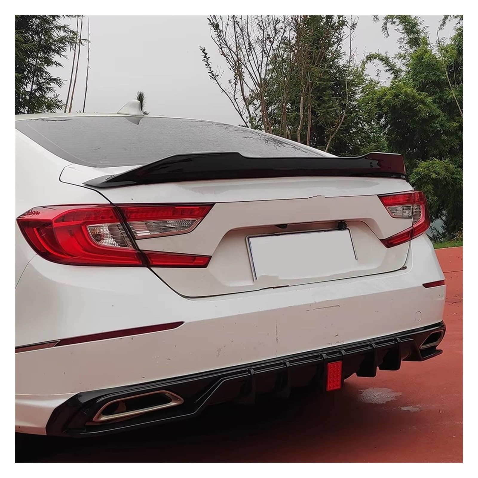 Heckflügel Für Accord 10th Gen 2018 2019 2020 Limousine 4 Tür Hinten Stamm Deckel Auto Spoiler Lippe Flügel Außen Styling Tuning Zubehör Heckspoiler(Carbon Printing) von NAUTIG