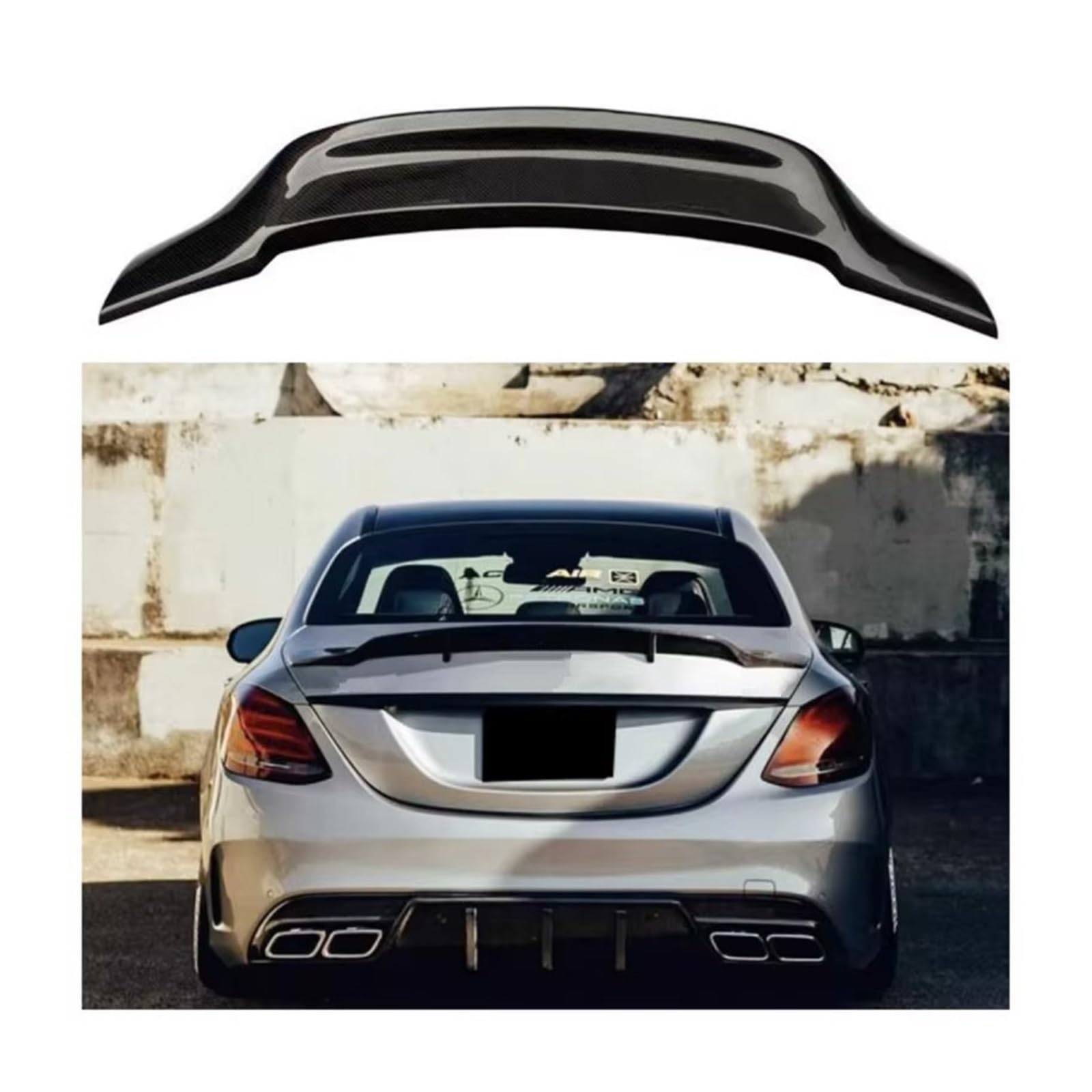 Heckflügel Für Benz C-Klasse Limousine 4 Pintu W205 C63 Für AMG C180 C200 C260 C300 Spoiler 2014-2019 Spoiler ABS Kualitas Tinggi Heckspoiler(Carbon Fibre) von NAUTIG