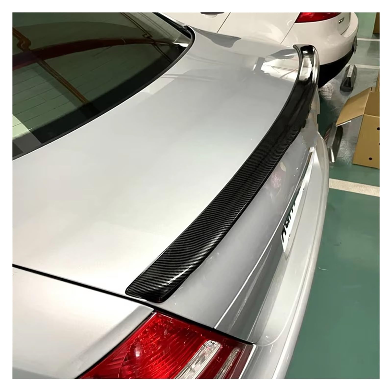 Heckflügel Für Benz E Klasse W211 E180 E200 E260 E300 E320 Limousine 4 Tür Carbon Fiber ABS Hinten Stamm Deckel Auto Spoiler Flügel Außen Heckspoiler(Carbon Printing) von NAUTIG