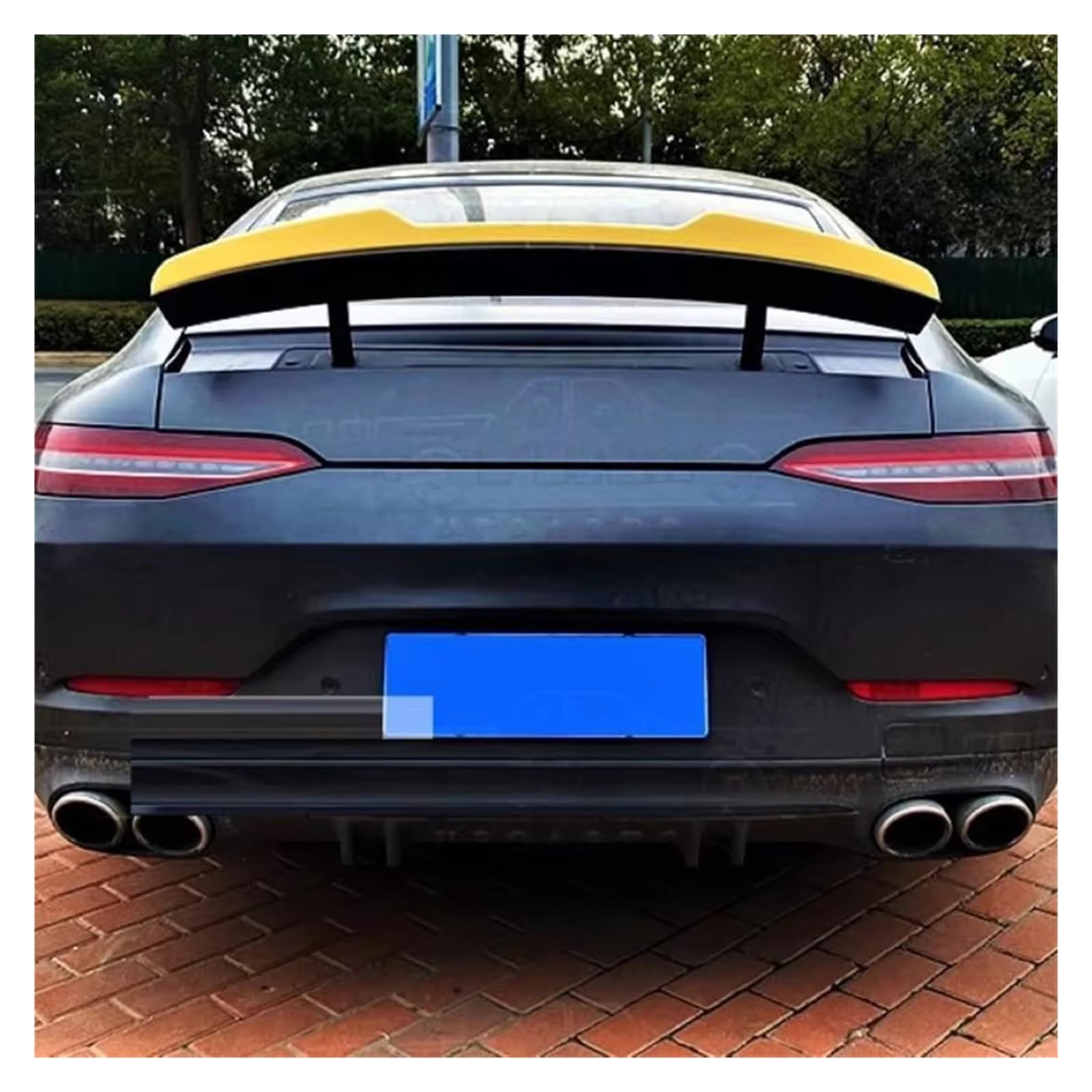 Heckflügel Für Benz Für X290 Für AMG Für GT 2018 2019-2023 4-Türer Coupe Auto Heckflügel Spoiler Glänzend Schwarz Oder Carbon Look Body Kit Heckspoiler(Glossy Black) von NAUTIG