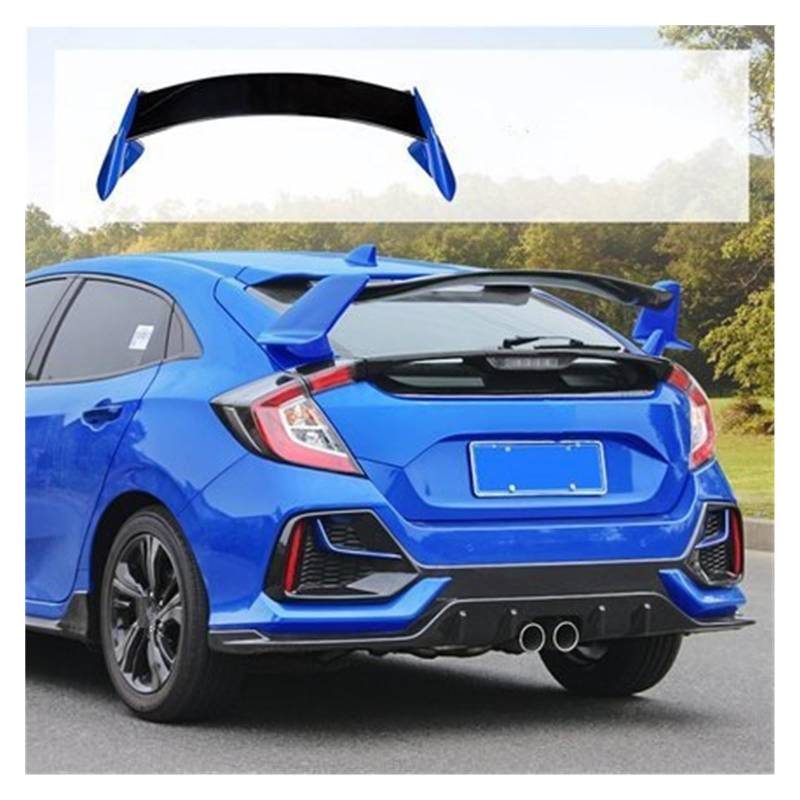 Heckflügel Für Civic Fließheck Spoiler 2016 2017 2018 2019 2020 ABS Kunststoff Unlackiert Primer Farbe Hinten Trunk-Boot Flügel Lip Spoiler Auto Zubehör Heckspoiler(Blue Black) von NAUTIG