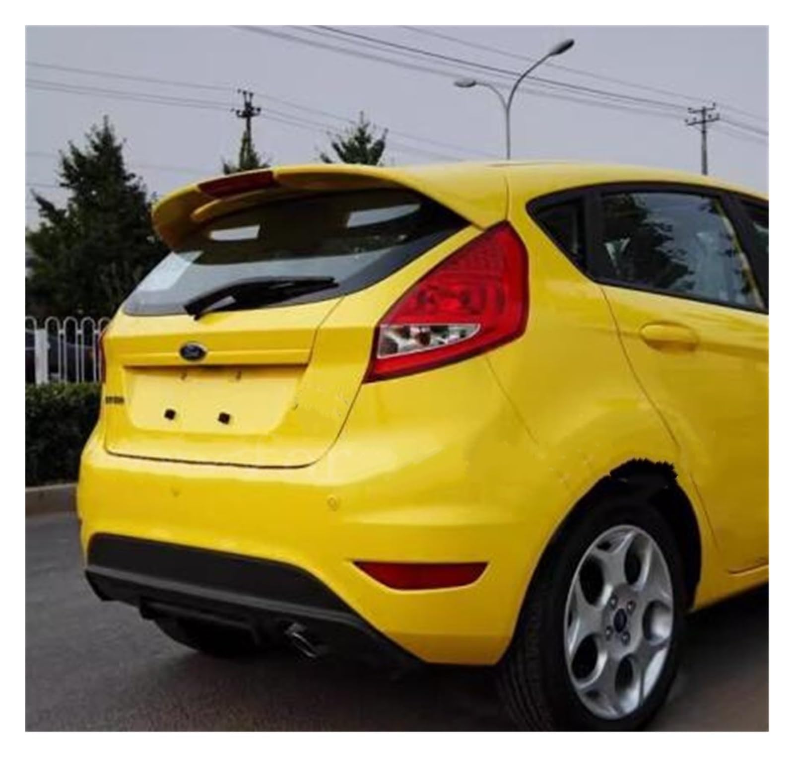 Heckflügel Für Ford Für Fiesta 2009 2010 2011 2012 2013 Auto ABS Kunststoff Unlackiert Farbe Hinten Trunk-Boot Flügel Spoiler Auto Zubehör Heckspoiler(Gelb) von NAUTIG