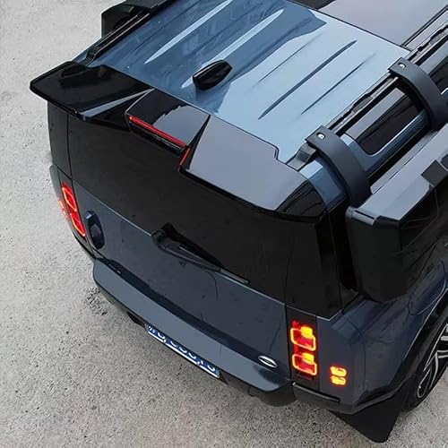 Heckflügel Für Land Für Rover Für Defender 90/110 2019 2020-2023 ABS Auto Dach Flügel Spoiler Glänzend Schwarz Oder Carbon Fibe Look Heckspoiler(Glossy Black) von NAUTIG