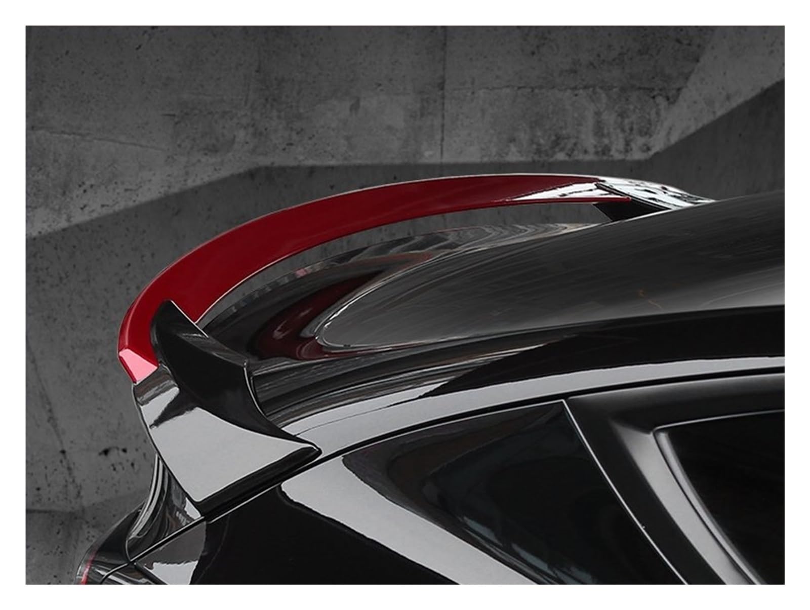 Heckflügel Für Tesla Für Modell Y 2019 2020 2021 2022 Hinten Stamm Deckel Boot Lip Spoiler Flügel Carbon Schwarz Ducktail Auto Tuning Zubehör Styling Teil Heckspoiler(Black Red) von NAUTIG