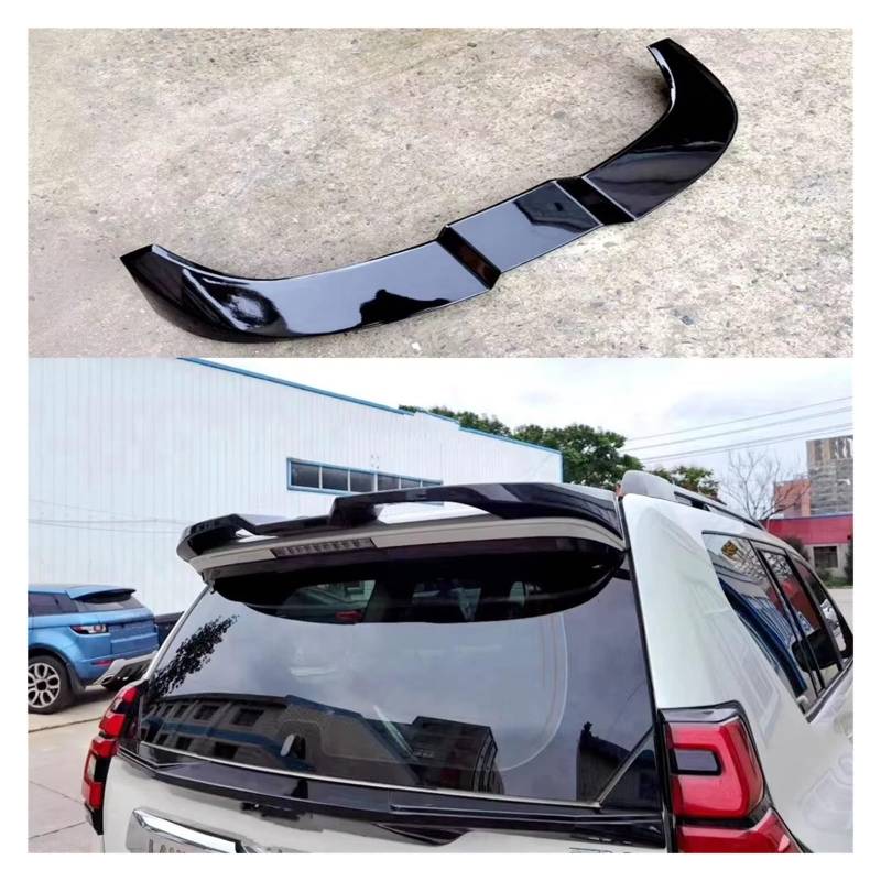 Heckflügel Für Toyota Für Cruiser Für Prado 2010-2021 ABS Kunststoff Schwarz Weiß Farbe Hinten Dach Spoiler Flügel Stamm Lip Boot Abdeckung Auto Styling Heckspoiler(Schwarz) von NAUTIG