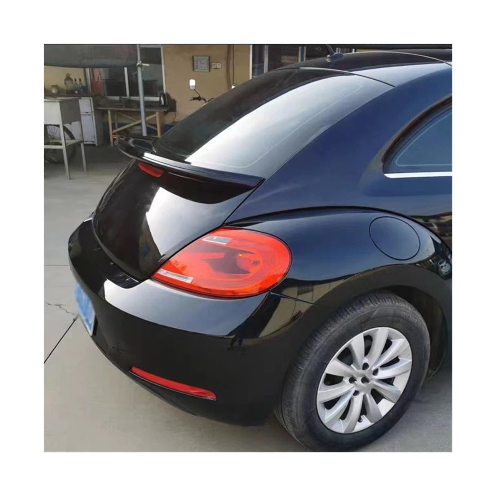 Heckflügel Für VW Für Käfer 2013 2014 2015 2016 ABS Auto Kofferraum Deckel Lip Body Kit Spoiler Flügel Schwarz Carbon Tuning Außen Zubehör Heckspoiler(Glossy Black e) von NAUTIG