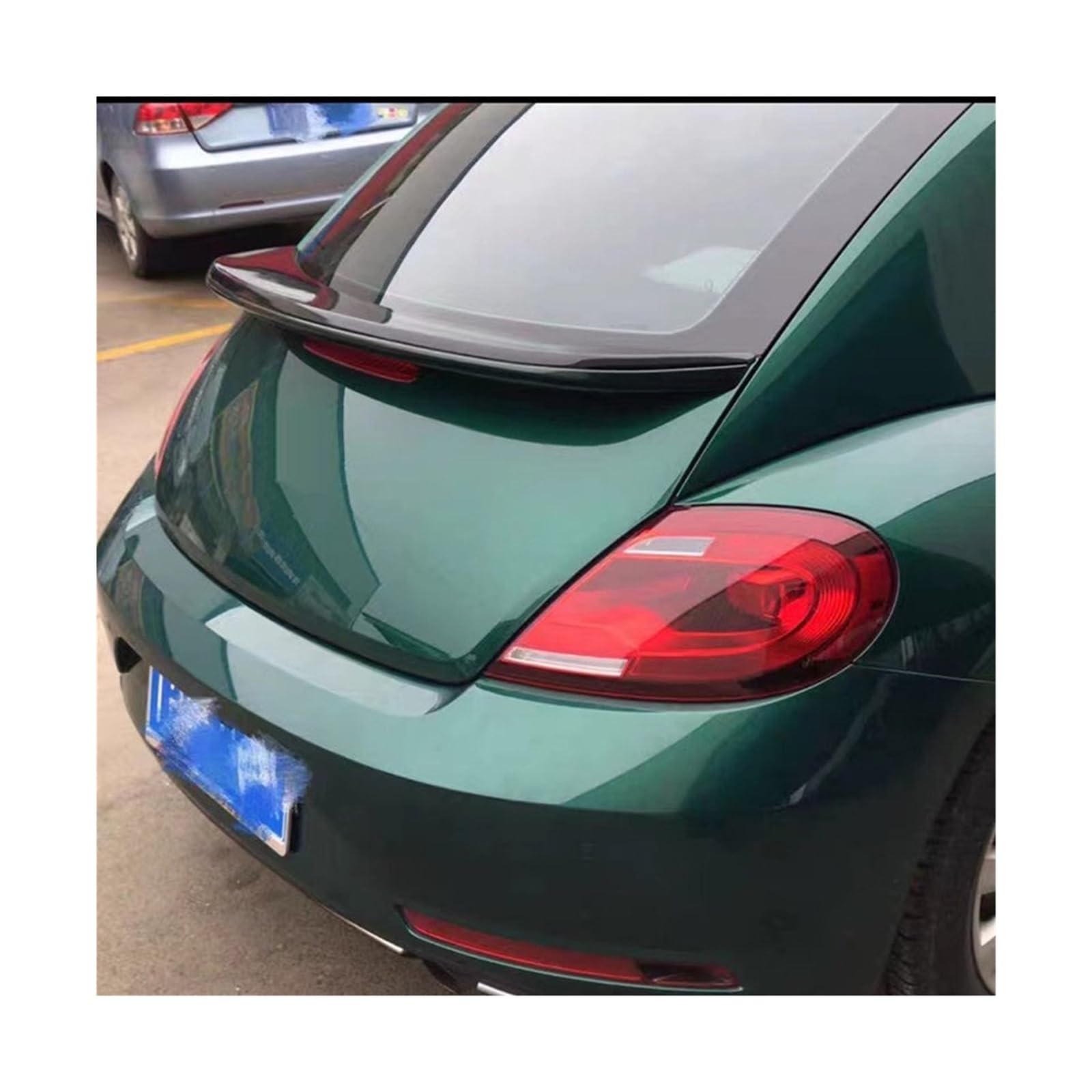 Heckflügel Für VW Für Käfer 2013 2014 2015 2016 ABS Auto Kofferraum Deckel Lip Body Kit Spoiler Flügel Schwarz Carbon Tuning Außen Zubehör Heckspoiler(Green with Black b) von NAUTIG