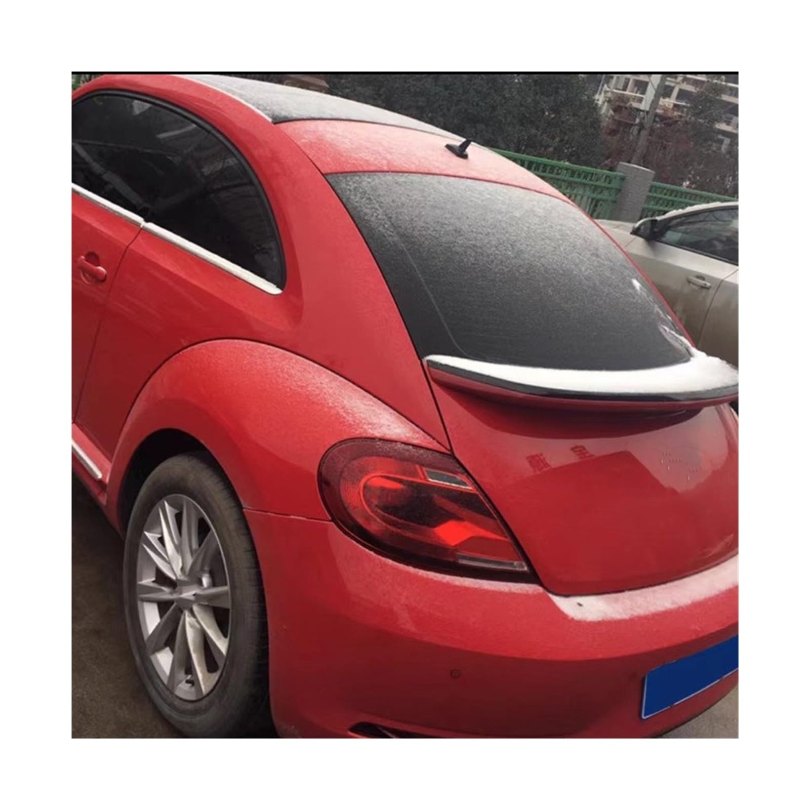 Heckflügel Für VW Für Käfer 2013 2014 2015 2016 ABS Auto Kofferraum Deckel Lip Body Kit Spoiler Flügel Schwarz Carbon Tuning Außen Zubehör Heckspoiler(Red with Black c) von NAUTIG