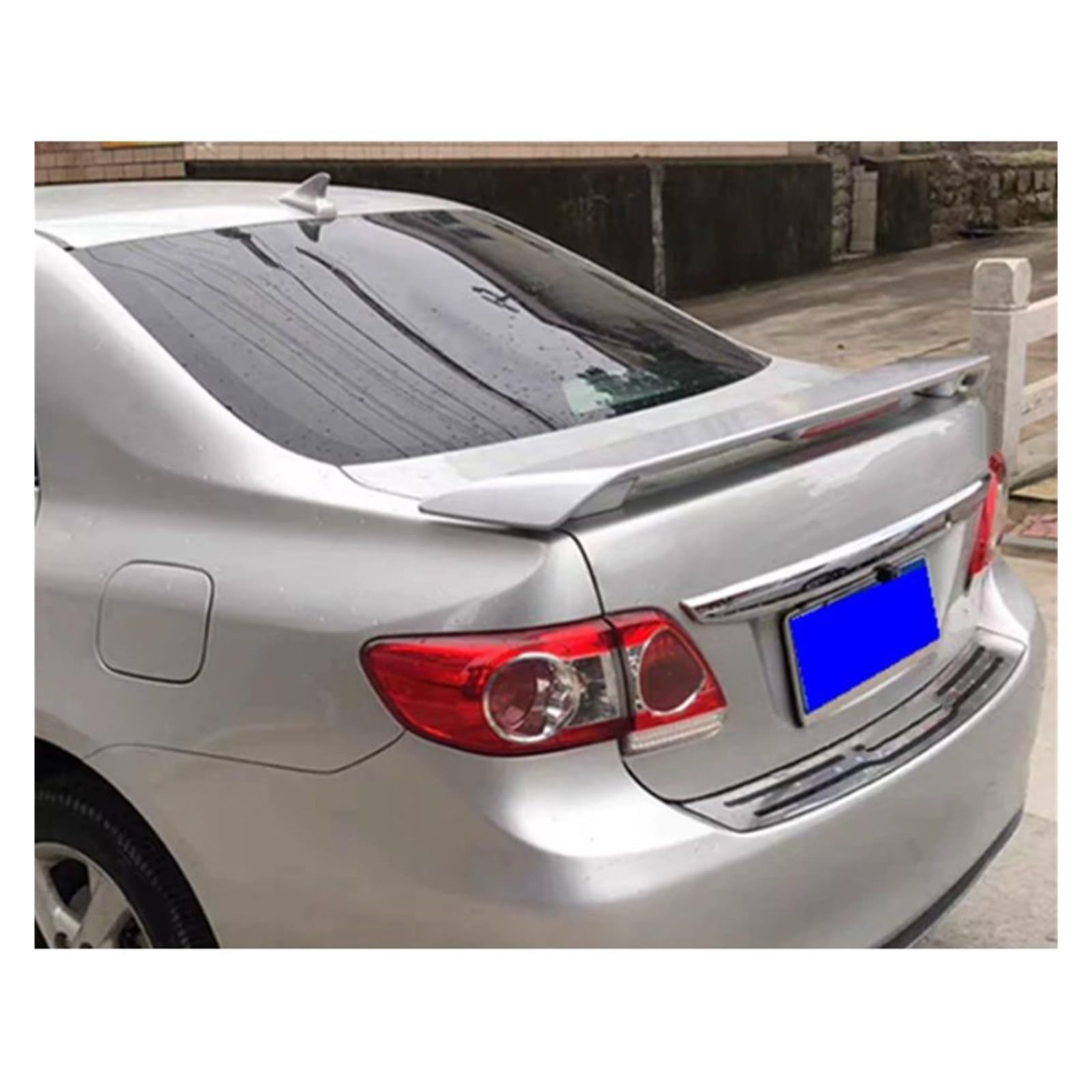 Heckflügel Hinten Flügel Spoiler Hinten Stamm Deckel Auto Sport Spoiler Flügel Für Toyota Für Corolla Spoiler 2006-2013 Jahr Mit Lampe Heckspoiler(Silber) von NAUTIG