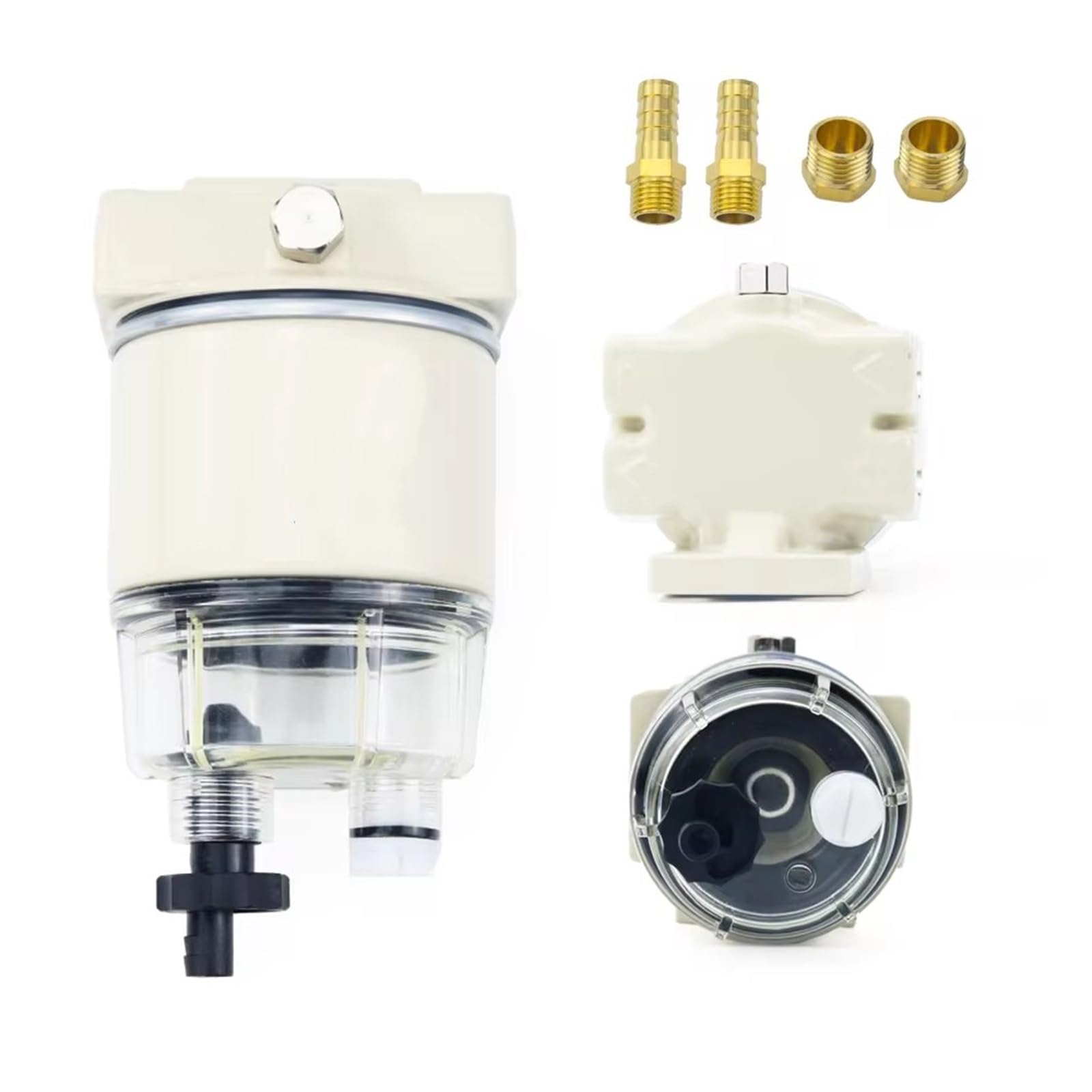 Inline Kraftstoffpumpe Kraftstofffilter-Wasserabscheider-Baugruppe Außenborder S3213 S3227 R12T Für Mercury Für Quicksilver OMC Schiffsmotor Boot 10 Mikron Kit Kraftstoffförderpumpe(R12T) von NAUTIG