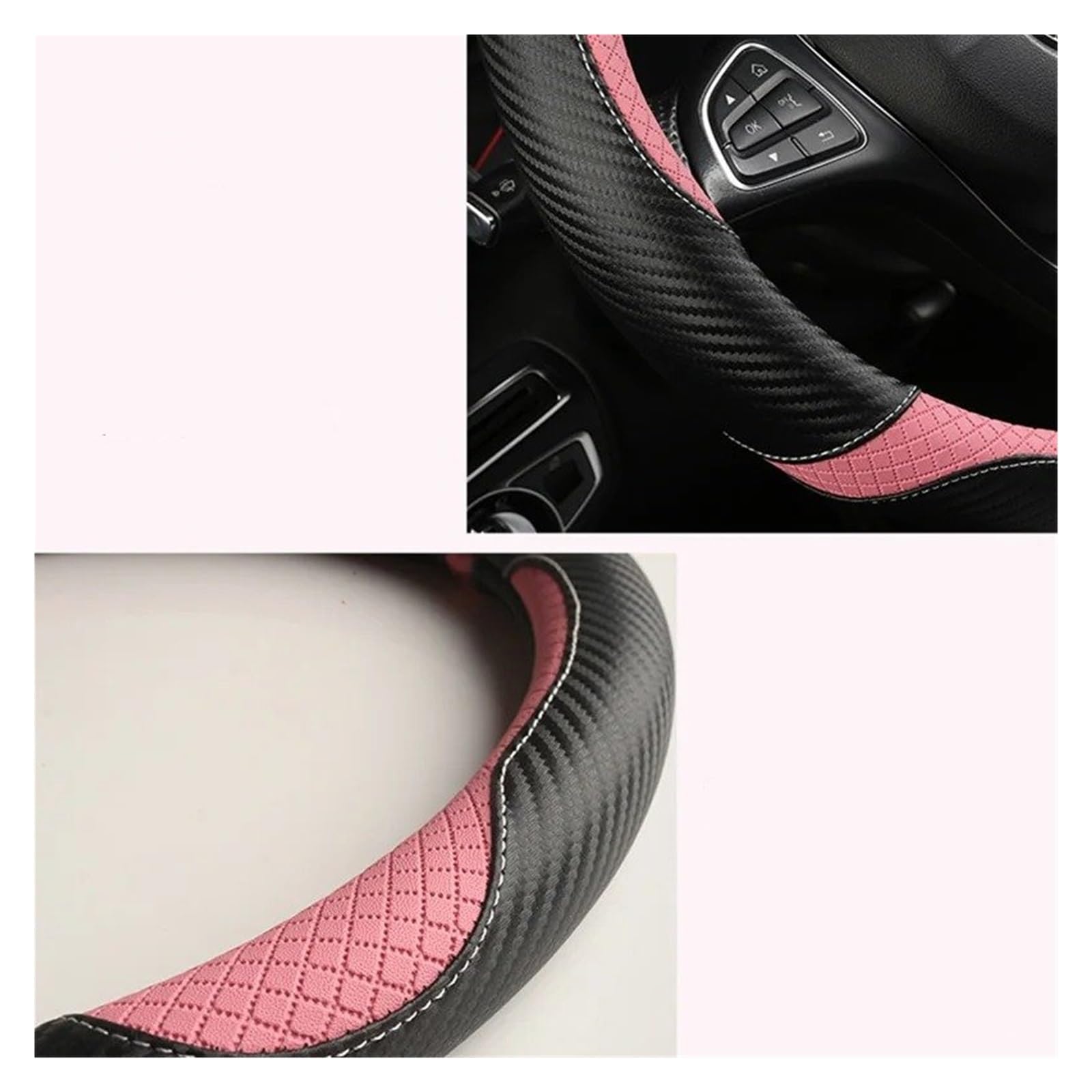 Lenkradbezug Auto Carbon Faser Wildleder Auto Lenkrad Abdeckung Für Type Für Accord Für Civic Für HRV Für CRV Für ZRV Für WRV Für BRV Für FIT Für Jazz Auto Lenkradabdeckung(Carbon White) von NAUTIG