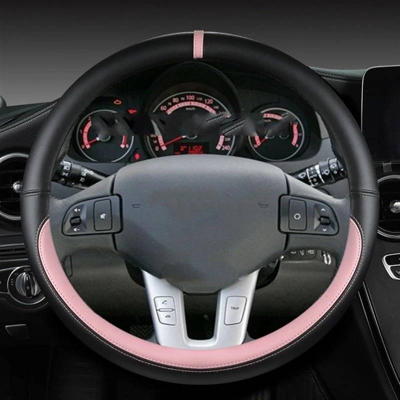 Lenkradbezug Mikrofaser Leder Auto Lenkrad Abdeckung Für Kia Für Sportage 3 2011 2012 2013 2014 Auto Zubehör Auto Lenkradabdeckung(Rosa) von NAUTIG