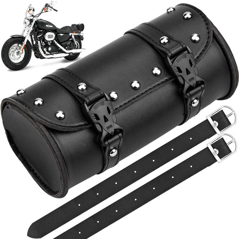 NAYU Universal Motorrad Werkzeugtasche wasserdichte Motorradtasche PU mit Riemen für Die Motorradaufbewahrung Hängende Tasche (Schwarz), JS21001 von NAYU