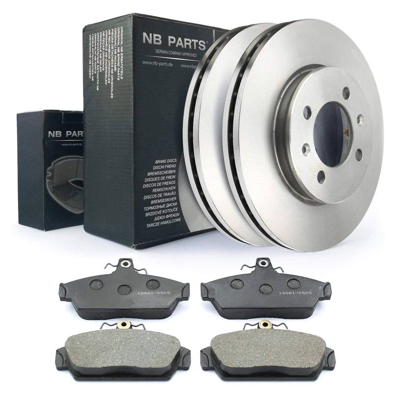 Bremsen/Bremsen-set Vorne Bremsscheiben + Bremsbeläge Ø240,5 BELÜFTET Bremsklötze VA Kit NB PARTS GERMANY 10038305 von NB PARTS