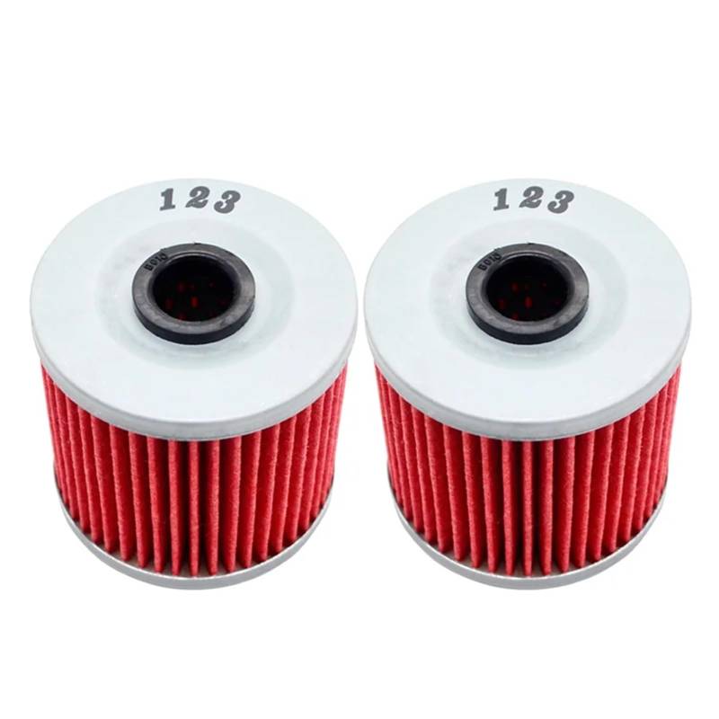 Motorrad Rot/Gelb Öl Filter for KLR650 CAMO 650 KLR250 KLR600 560 660 KLX650R KLX650C KL600 KL650 KL250 KLX250(2Pcs Red) von NBAAVBJV