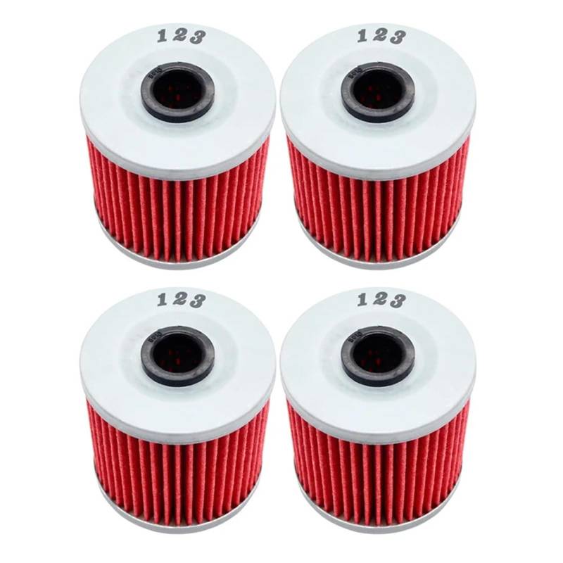 Motorrad Rot/Gelb Öl Filter for KLR650 CAMO 650 KLR250 KLR600 560 660 KLX650R KLX650C KL600 KL650 KL250 KLX250(4Pcs Red) von NBAAVBJV