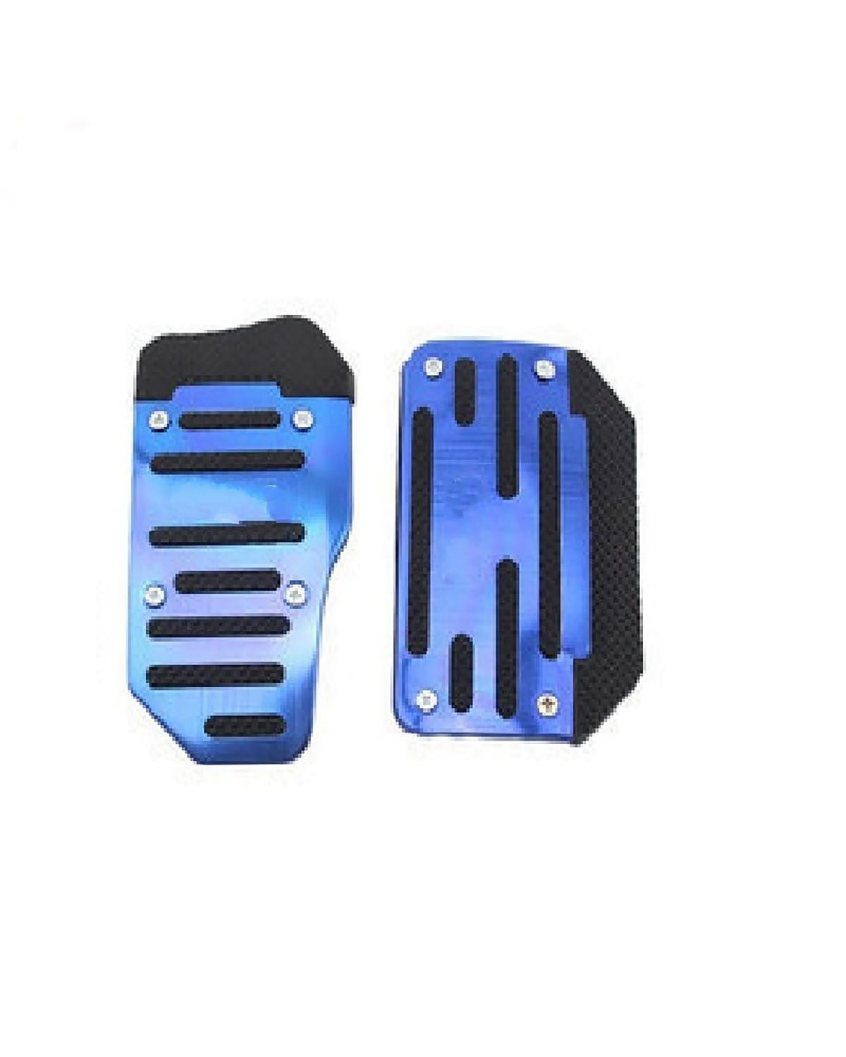 Auto Pedal Aluminium-Pedalabdeckung Für Automatikgetriebe Universelles Brems-/Kraftstoff-/Gas-Fußpolster-Set Rot/Blau/Silber rutschfeste Werkzeuge bremspedal(Automatic Blue Set) von NBHGFF