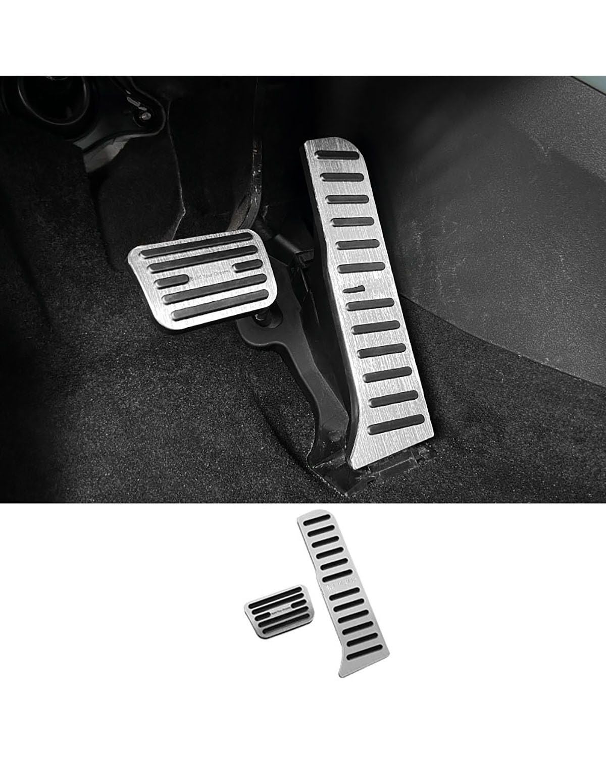 Auto Pedal Für BYD Dichtung Alumium Legierung Auto Fuß Pedale Pads Anti-Slip Kraftstoff Bremse Beschleunigen Pedal Abdeckung bremspedal(Silvery) von NBHGFF