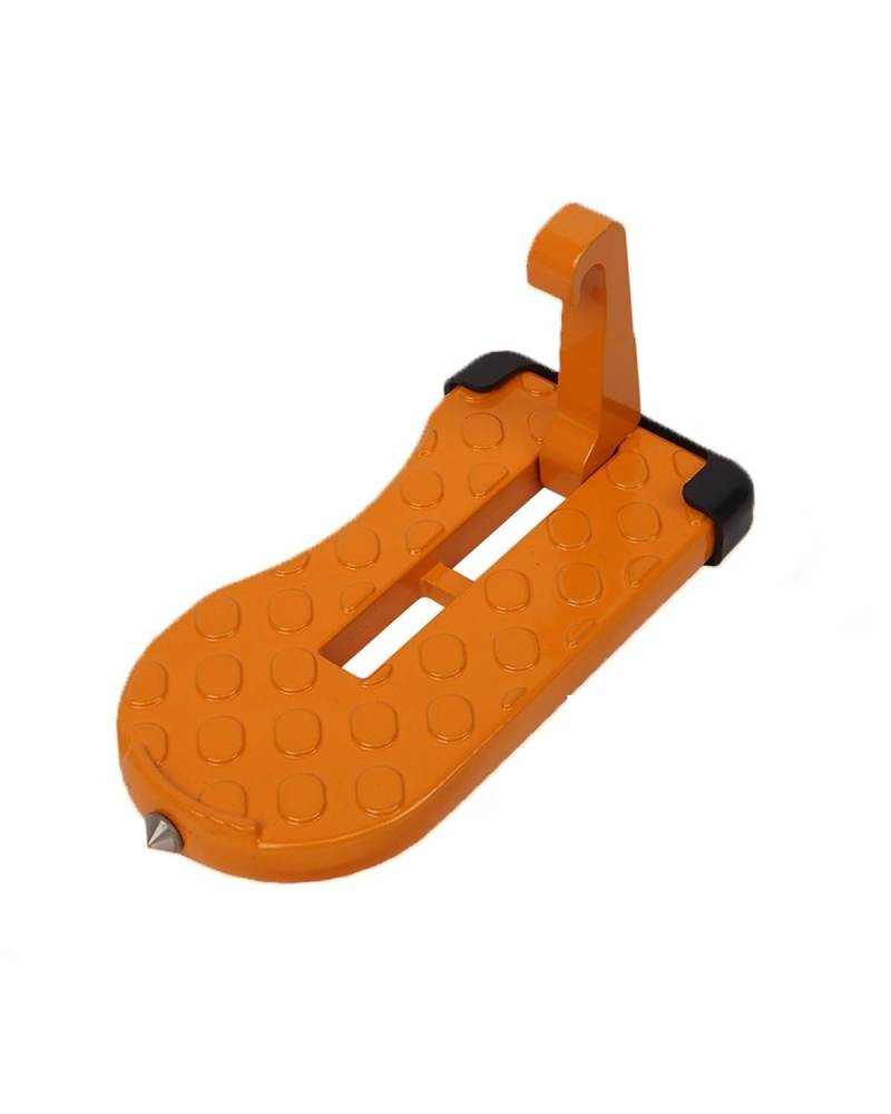 Auto Pedal Universal-Verriegelungshaken Fußpedal Aluminiumlegierung Faltbare Autodachträgerstufe Autotürstufe bremspedal(Orange) von NBHGFF