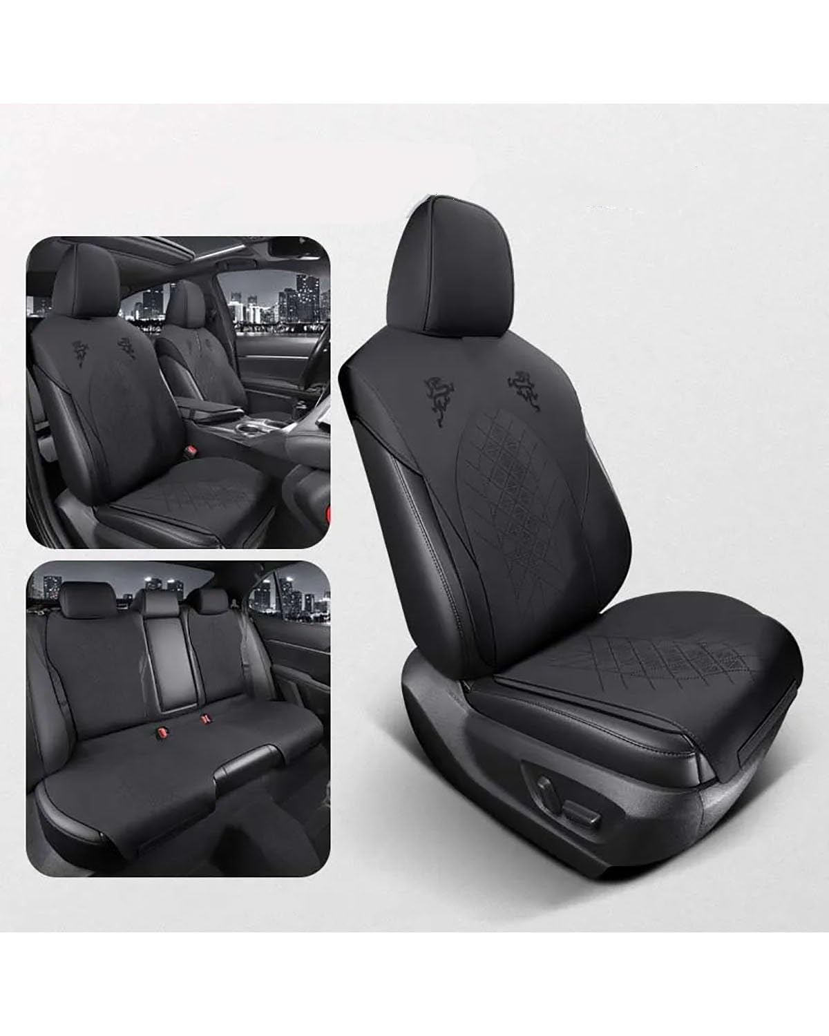 Auto Sitzauflagen Für Toyotaes Für Avalon Für Camry Baujahr 2019 2020 2021 2022 2023 Custom Fit Autozubehör Wildleder Sattel Sitzkissen Pad Halb Bedeckt Sitzbezüge Sitzauflagen(-02-Standard color 1) von NBHGFF