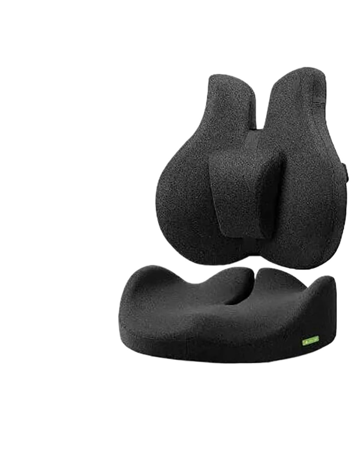 Auto Sitzauflagen Memory Foam Bürostuhlkissen Autositzstütze Taillenkissen Massage Lendenwirbelsäule Orthopädisches Kissen Gesäß Steißbeinkissen Rückenpolster Sitzbezüge Sitzauflagen(-07-Dark gray set von NBHGFF