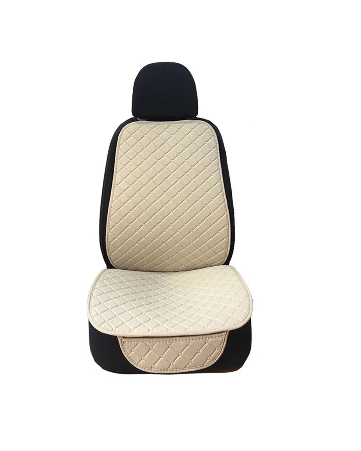 Auto Sitzauflagen Universal Flachs Auto Sitzbezug Protector Leinen Vorne Hinten Zurück Kissen Schützen Pad Matte Rückenlehne Für Auto Innen Lkw SUV Van Sitzbezüge Sitzauflagen(08-1 front beige) von NBHGFF