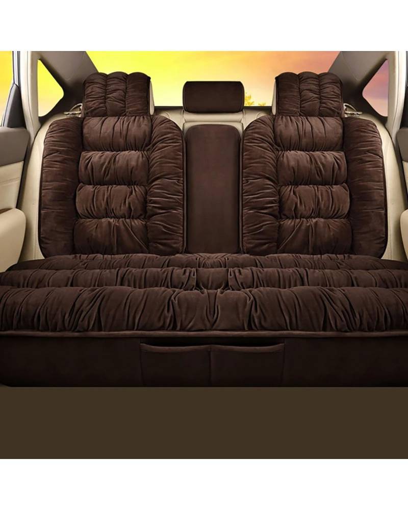 Auto Sitzauflagen Warme Plüsch Auto Sitzbezüge Winter Auto Innen Zubehör Autos Sitz Abdeckung Kissen Pad Matte Set Universal Auto Schutz Sitzbezüge Sitzauflagen(-08-Rear Seat Brown) von NBHGFF