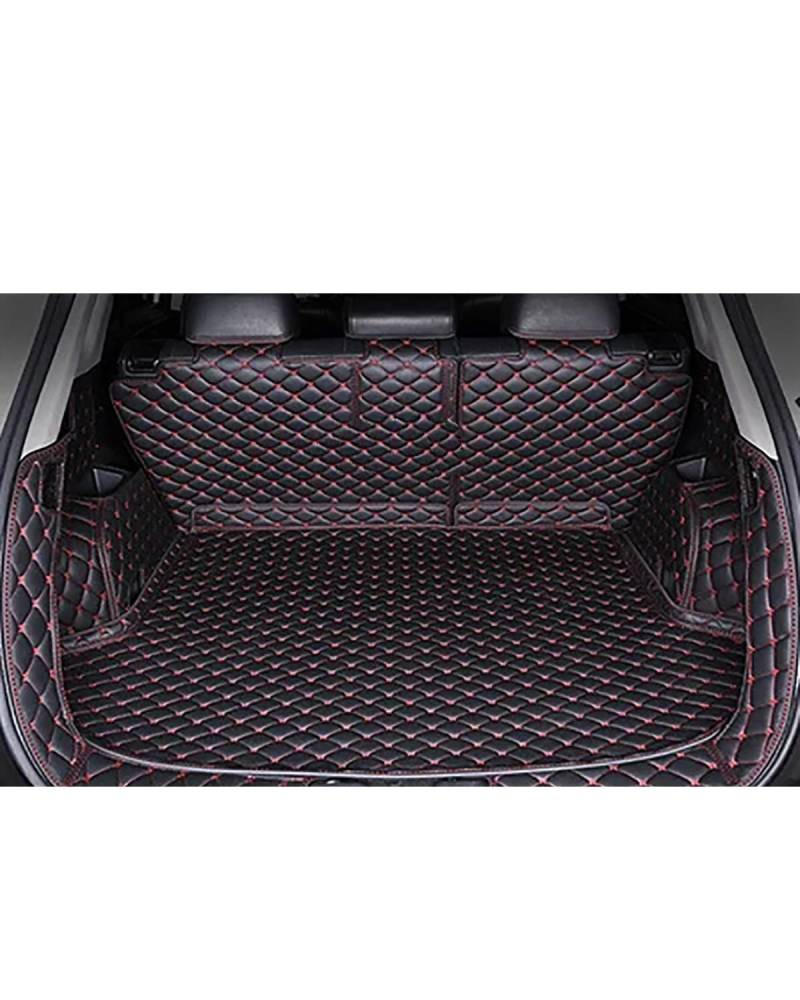 Boot Mat Für 3008 2011 2012 2013 Cargo Liner Teppich Innenteile Zubehör Auto Kofferraummatte Kofferraummatte(Black with red) von NBHGFF