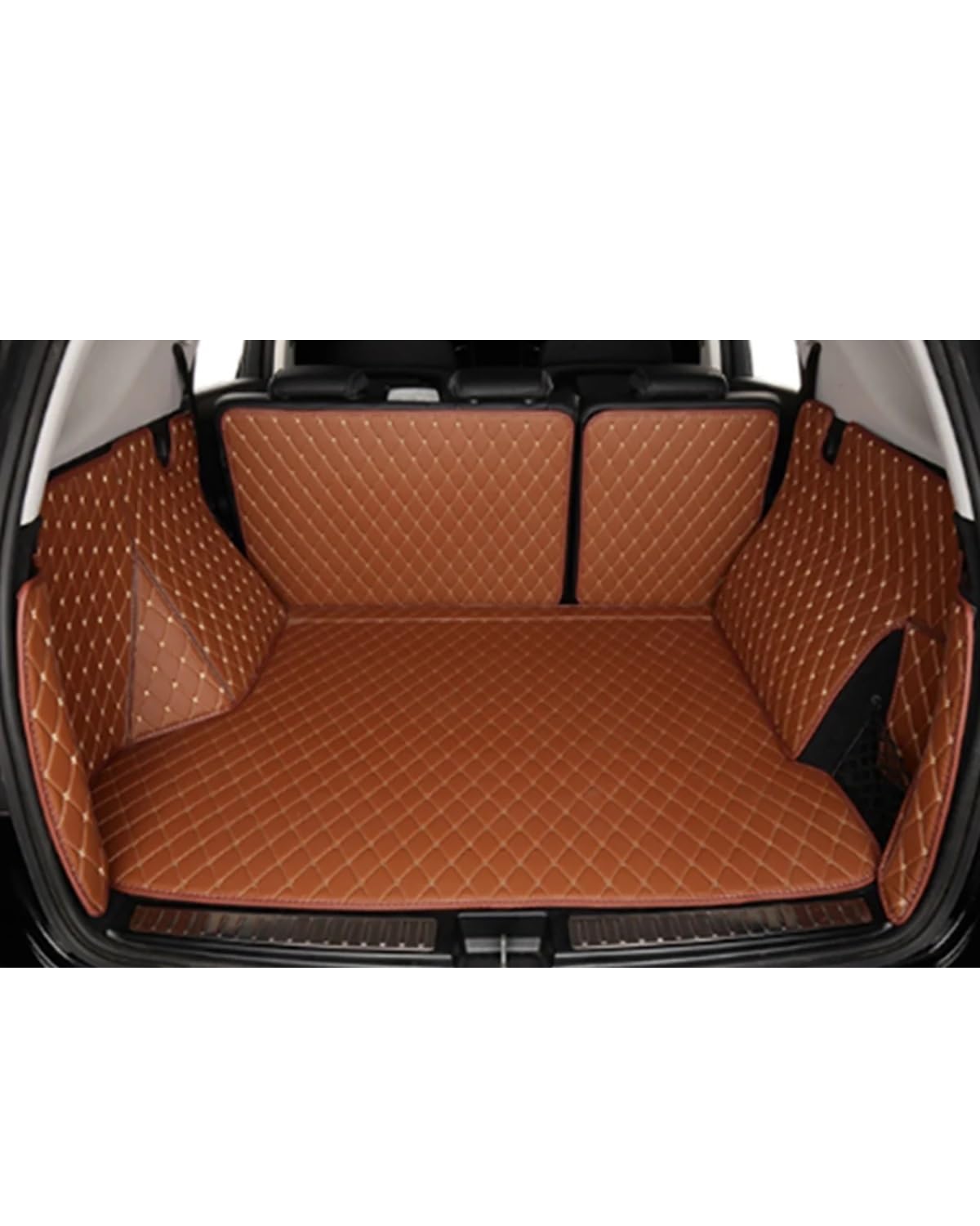 Boot Mat Für Benz Für GLS Für X167 2020 2021 2022 2023 Für 7 Sitze Kofferraummatten Autozubehör Autoteppich Kofferraummatte(1Brown) von NBHGFF