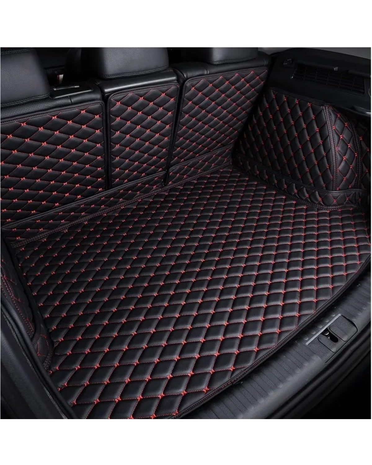 Boot Mat Für Dodge Für Caliber Für Journey Für Aittitude Für Caravan Auto Gepäck Abdeckung Kofferraum Matte Kofferraummatte(Black red) von NBHGFF