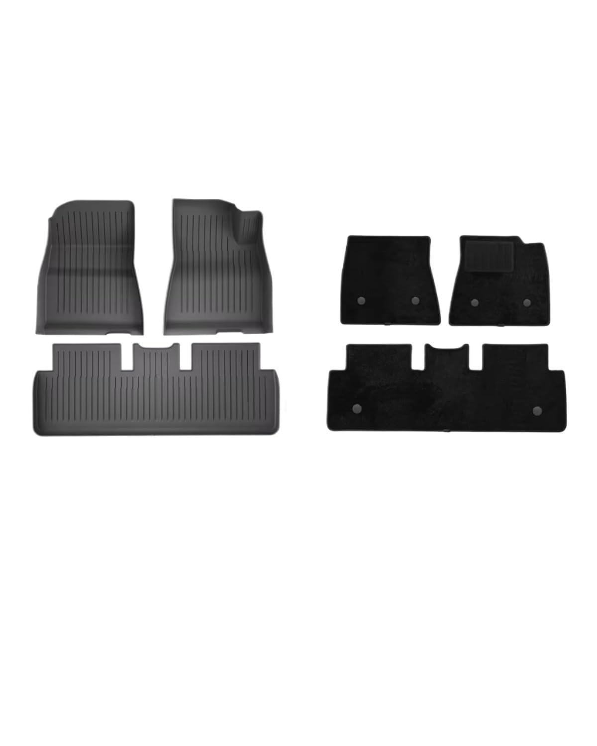 Boot Mat Für Teslaes Für Modell 3 Für Modell Für Y TPE wasserdichte Tragen-beständig Fuß Pad Auto Modifikation Zubehör Vorne Und Hinten Stamm Matte Kofferraummatte(M3 RHD 6pcs) von NBHGFF