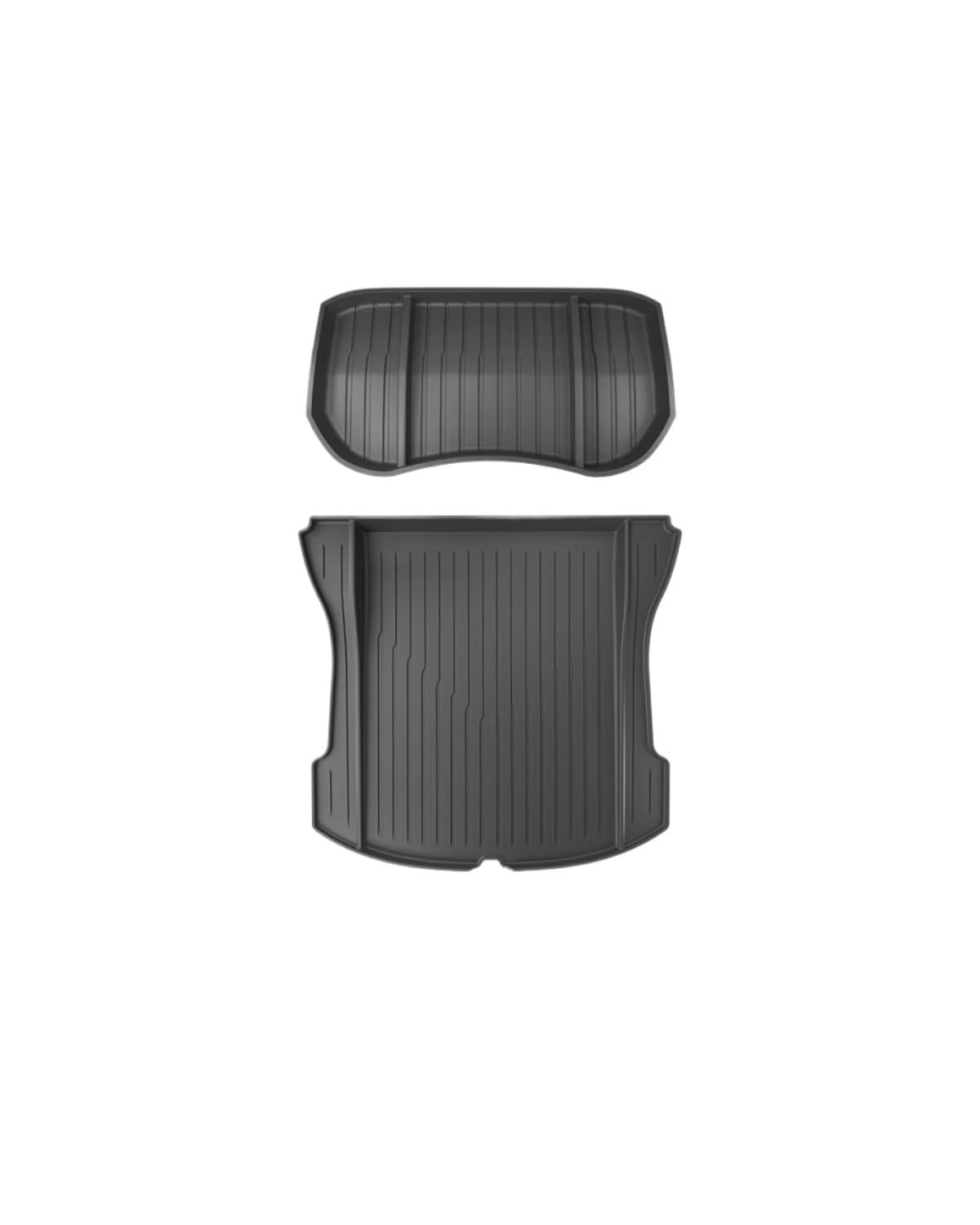 Boot Mat Für Teslaes Für Modell 3 Für Modell Für Y TPE wasserdichte Tragen-beständig Fuß Pad Auto Modifikation Zubehör Vorne Und Hinten Stamm Matte Kofferraummatte(M3 Trunk mat 2pcs) von NBHGFF