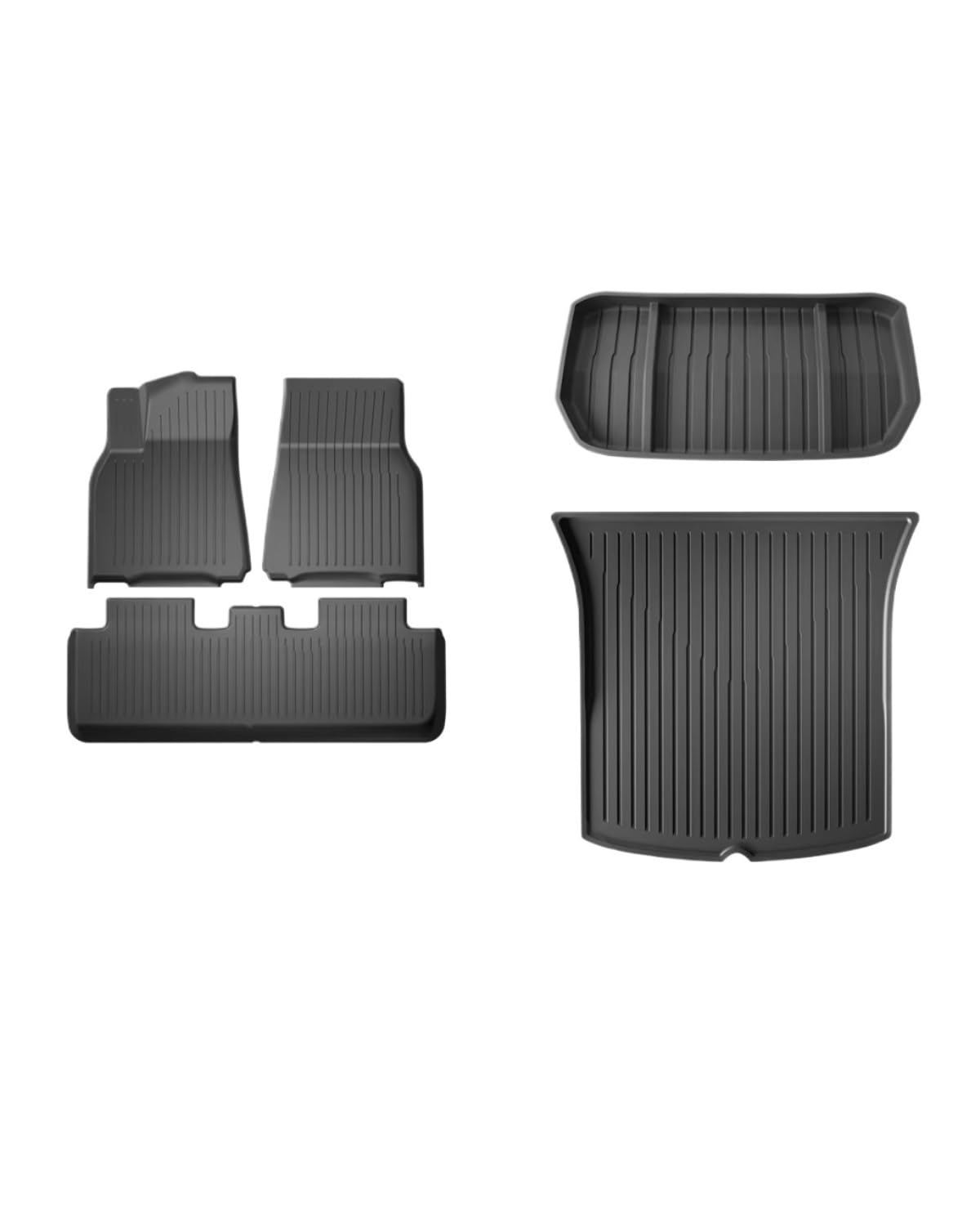 Boot Mat Für Teslaes Für Modell 3 Für Modell Für Y TPE wasserdichte Tragen-beständig Fuß Pad Auto Modifikation Zubehör Vorne Und Hinten Stamm Matte Kofferraummatte(My LHD 5pcs) von NBHGFF