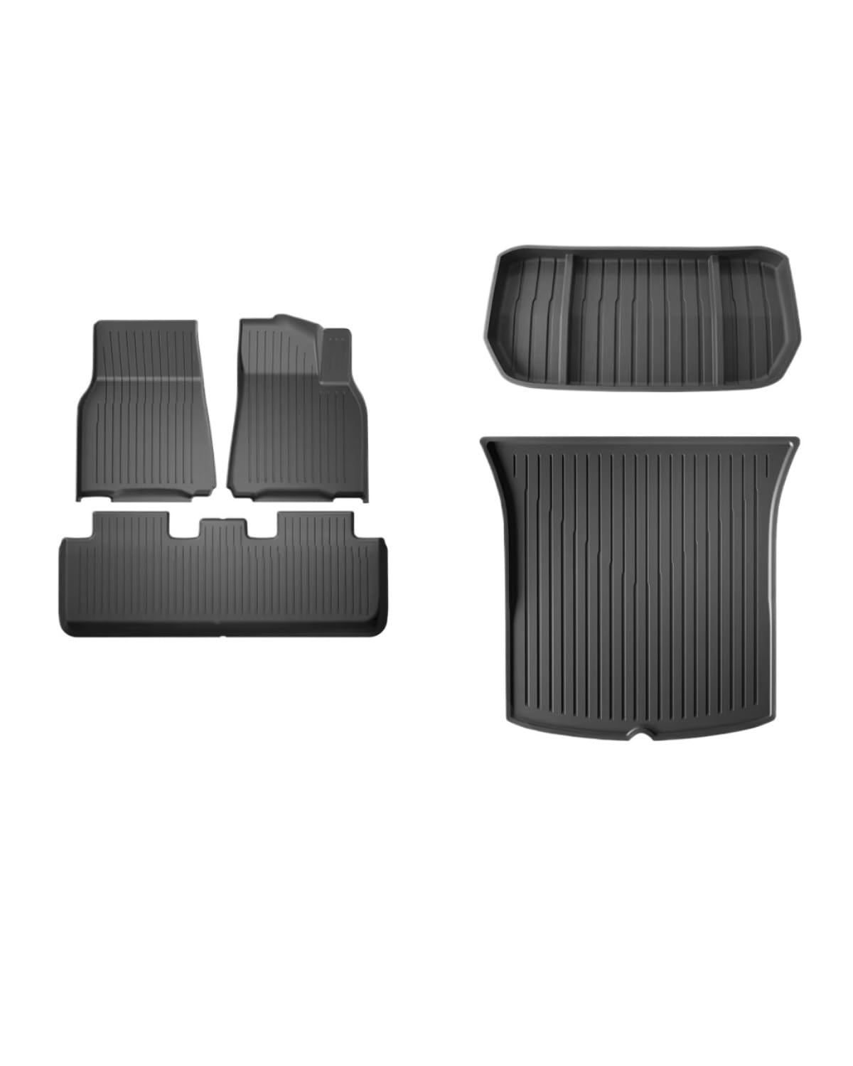 Boot Mat Für Teslaes Für Modell 3 Für Modell Für Y TPE wasserdichte Tragen-beständig Fuß Pad Auto Modifikation Zubehör Vorne Und Hinten Stamm Matte Kofferraummatte(My RHD 5pcs) von NBHGFF