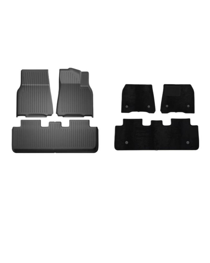 Boot Mat Für Teslaes Für Modell 3 Für Modell Für Y TPE wasserdichte Tragen-beständig Fuß Pad Auto Modifikation Zubehör Vorne Und Hinten Stamm Matte Kofferraummatte(My RHD 6pcs) von NBHGFF