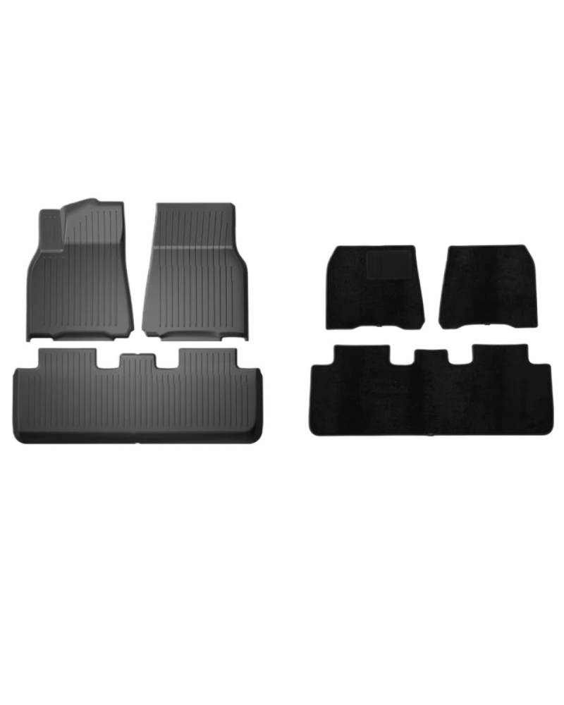 Boot Mat Für Teslaes Für Modell 3 Für Modell Für Y TPE wasserdichte Tragen-beständig Fuß Pad Auto Modifikation Zubehör Vorne Und Hinten Stamm Matte Kofferraummatte(My Trunk mat 6pcs) von NBHGFF