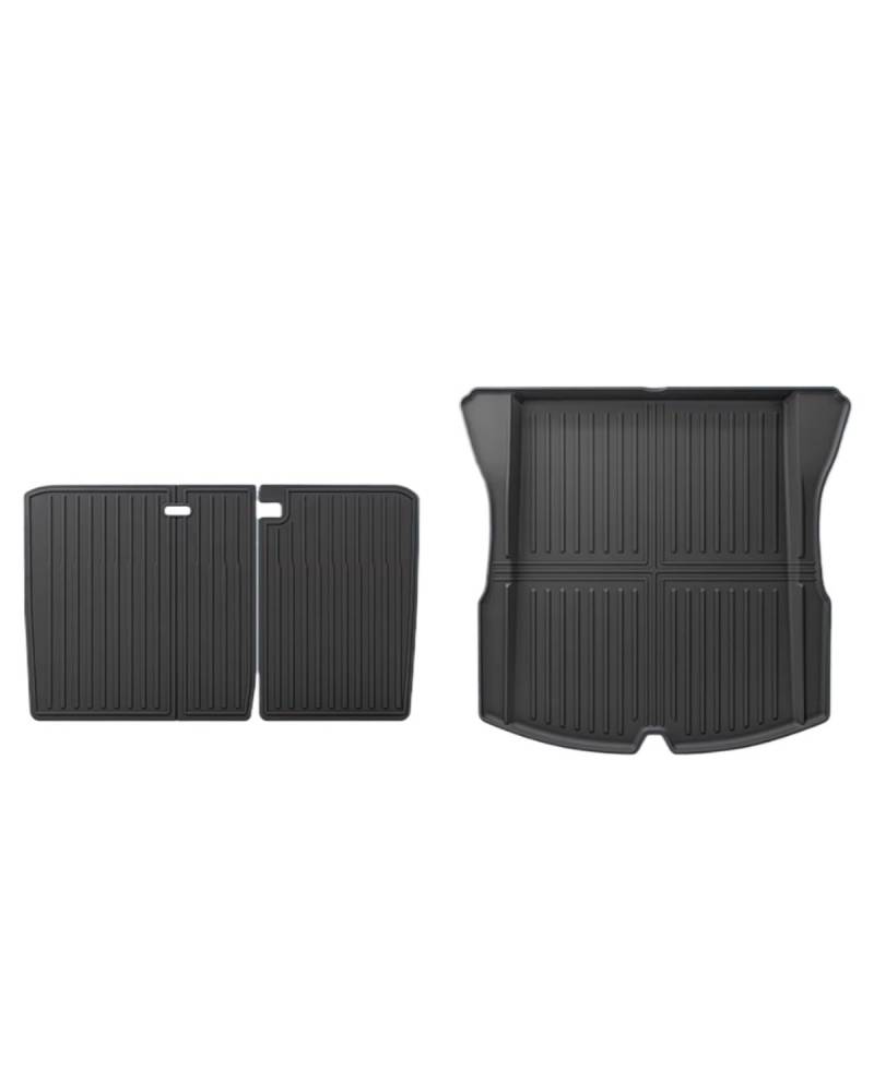 Boot Mat Für Teslaes Für Modell 3 Highland 2024 Hinten Sitz Rückenlehne Pad Stamm Matte Cargo-Liner Anti-Kick Pad Auto Zubehör Kofferraummatte(Trunk mat 3pcs) von NBHGFF