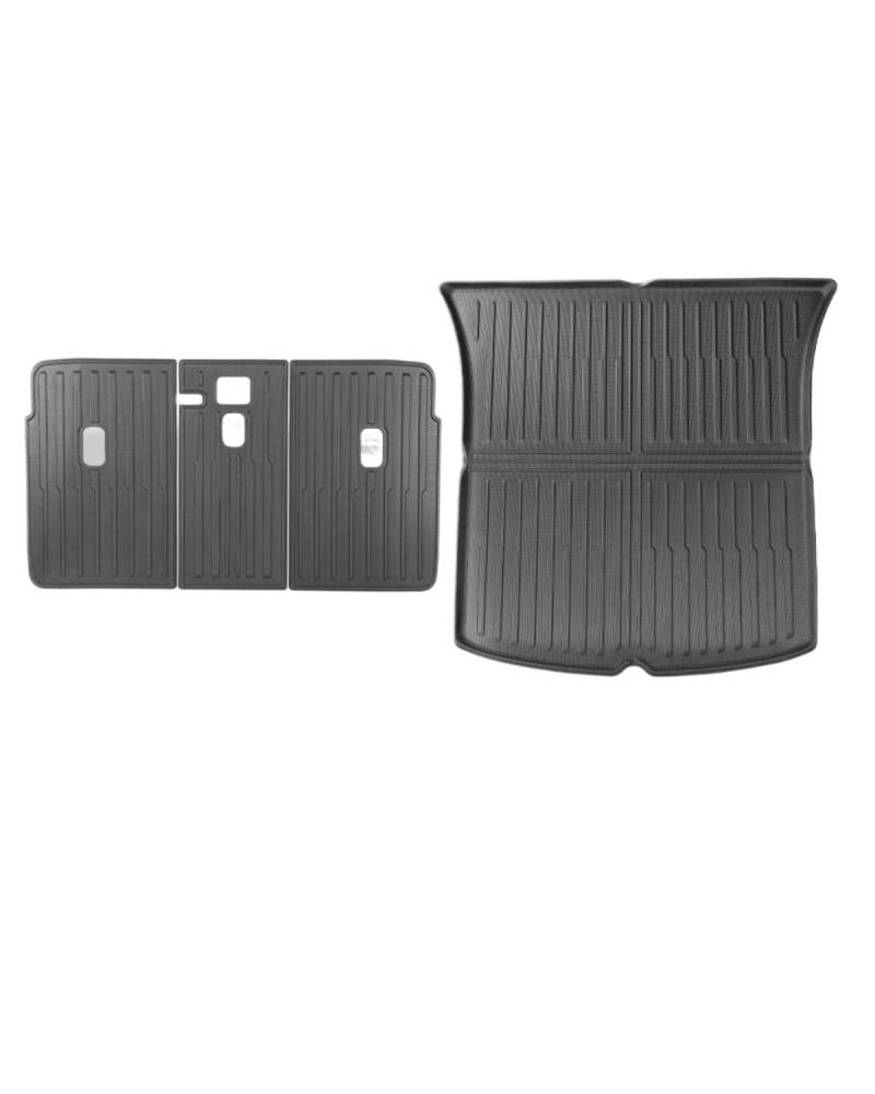 Boot Mat Für Teslaes Für Modell Für Y 2021-2024 Hinten Sitz Rückenlehne Schutz Pad Stamm Matte Auto Innen Zubehör Anti-Kick Pad Kofferraummatte(Trunk mat 4pcs) von NBHGFF