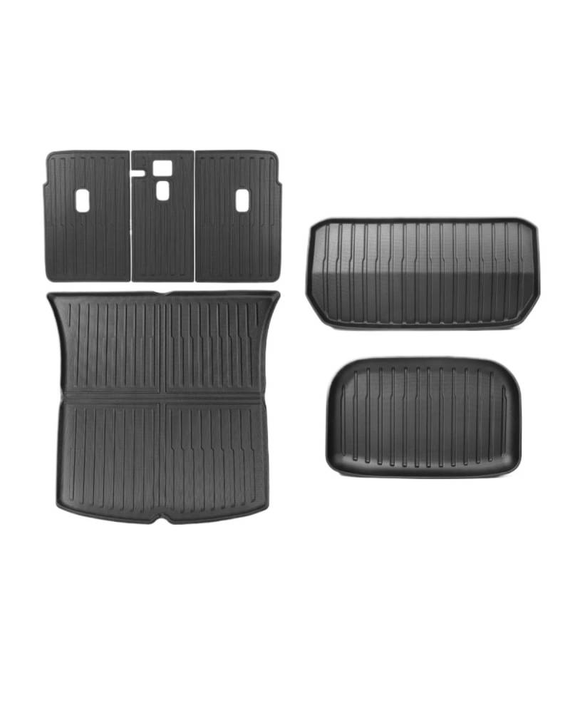 Boot Mat Für Teslaes Für Modell Für Y 2021-2024 Hinten Sitz Rückenlehne Schutz Pad Stamm Matte Auto Innen Zubehör Anti-Kick Pad Kofferraummatte(Trunk mat 6pcs) von NBHGFF